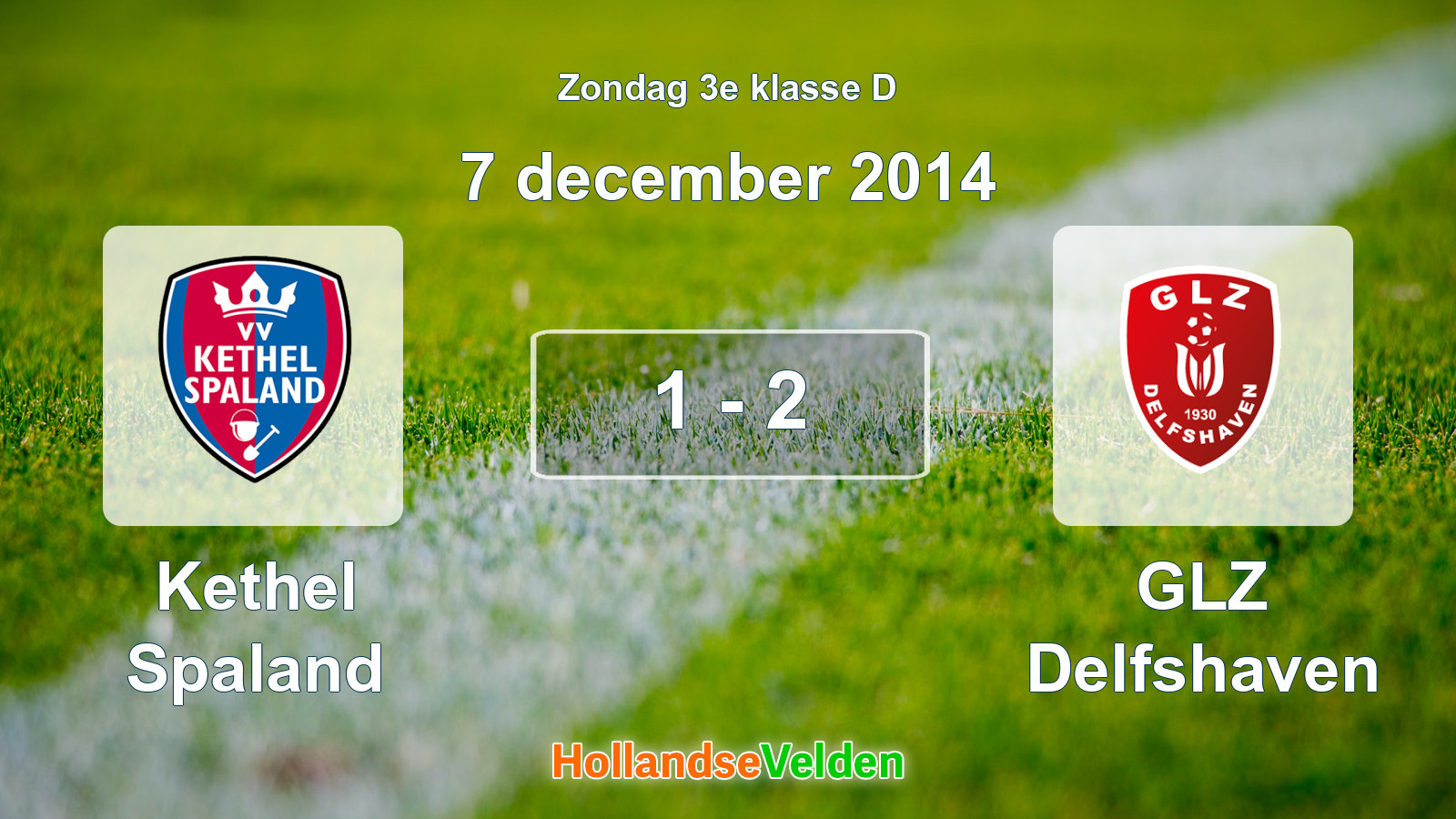 Gespeelde wedstrijd: Kethel Spaland - GLZ Delfshaven 1 - 2 (7 december 2014)