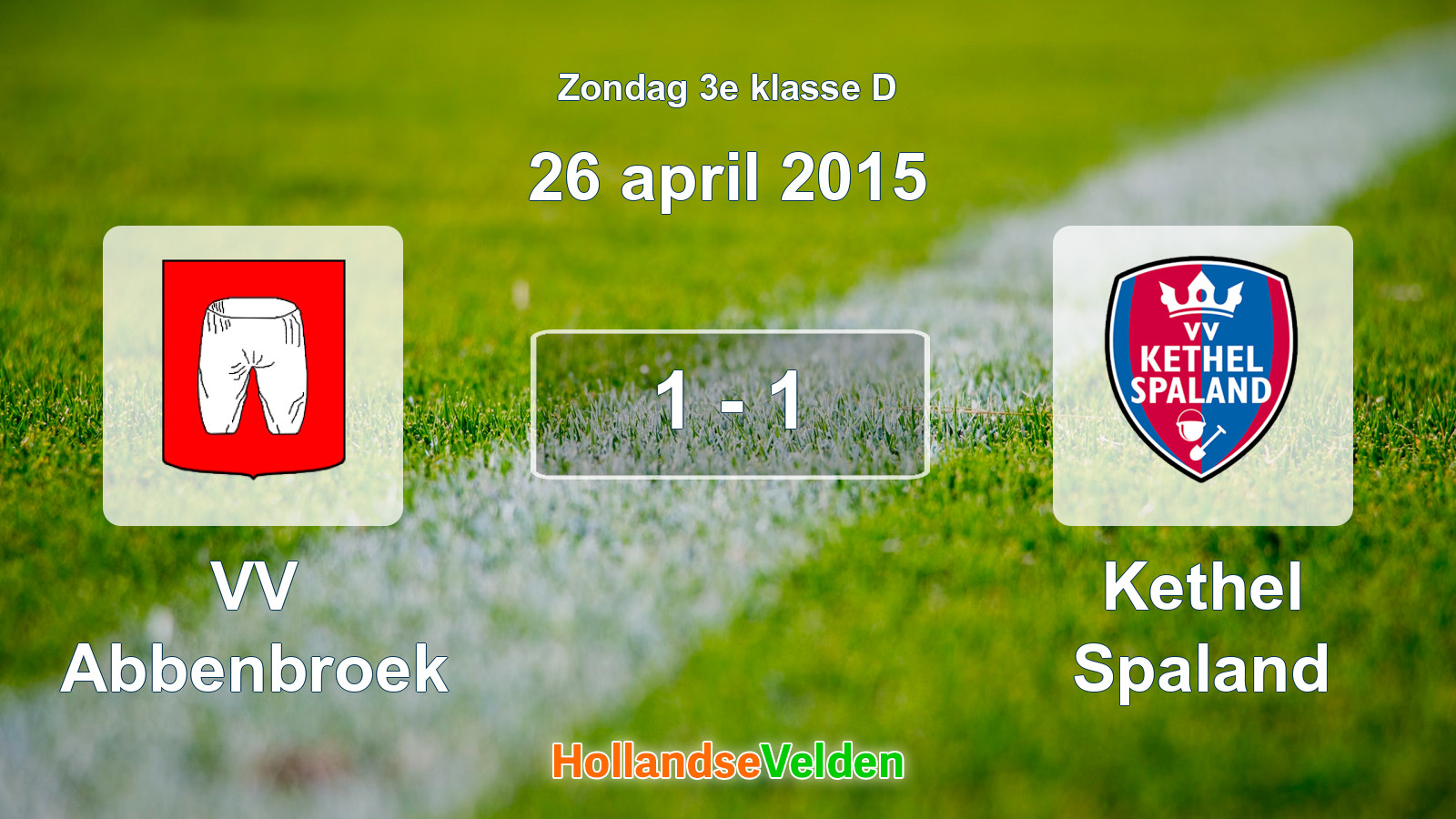 Gespeelde wedstrijd: VV Abbenbroek - Kethel Spaland 1 - 1 (26 april 2015)