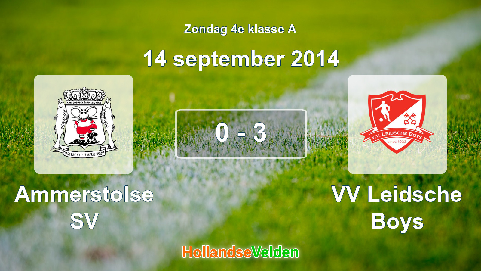 Gespeelde wedstrijd: Ammerstolse SV - VV Leidsche Boys 0 - 3 (14 september 2014)