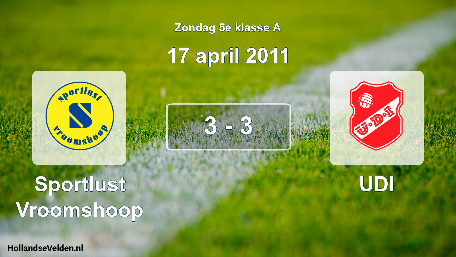 Gespeelde wedstrijd: Sportlust Vroomshoop - UDI 3 - 3 (17 april 2011)