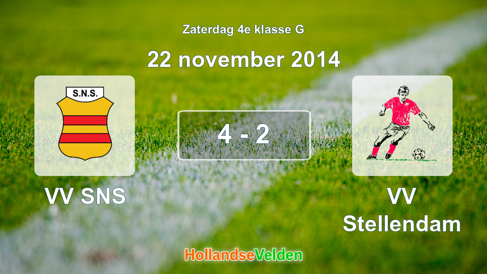 Gespeelde wedstrijd: VV SNS - VV Stellendam 4 - 2 (22 november 2014)