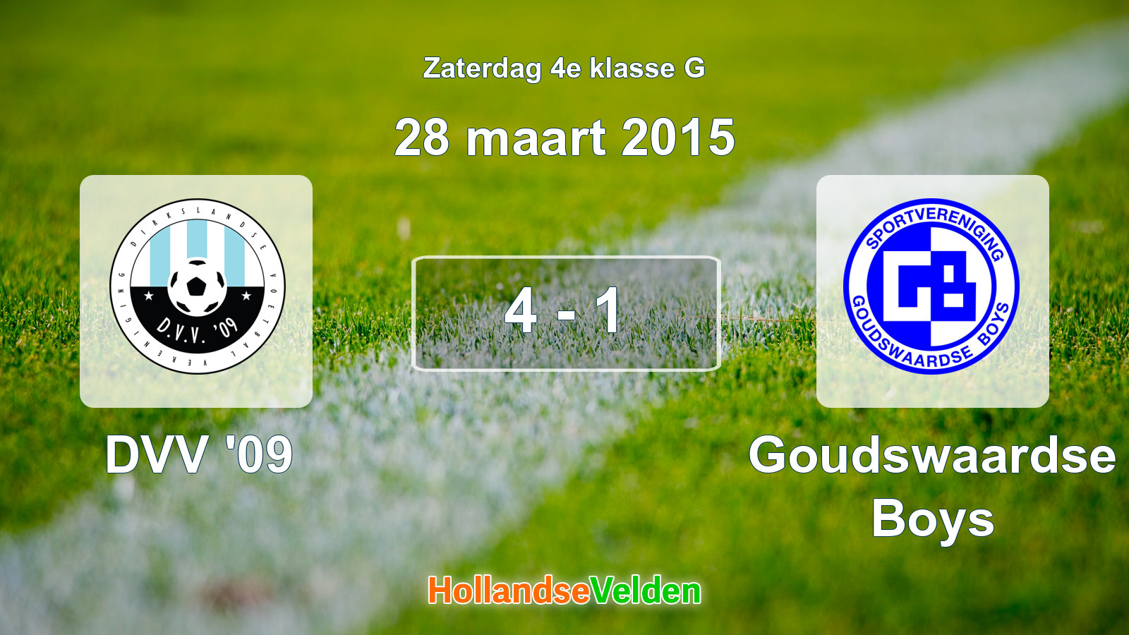 Gespeelde wedstrijd: DVV '09 - Goudswaardse Boys 4 - 1 (28 maart 2015)