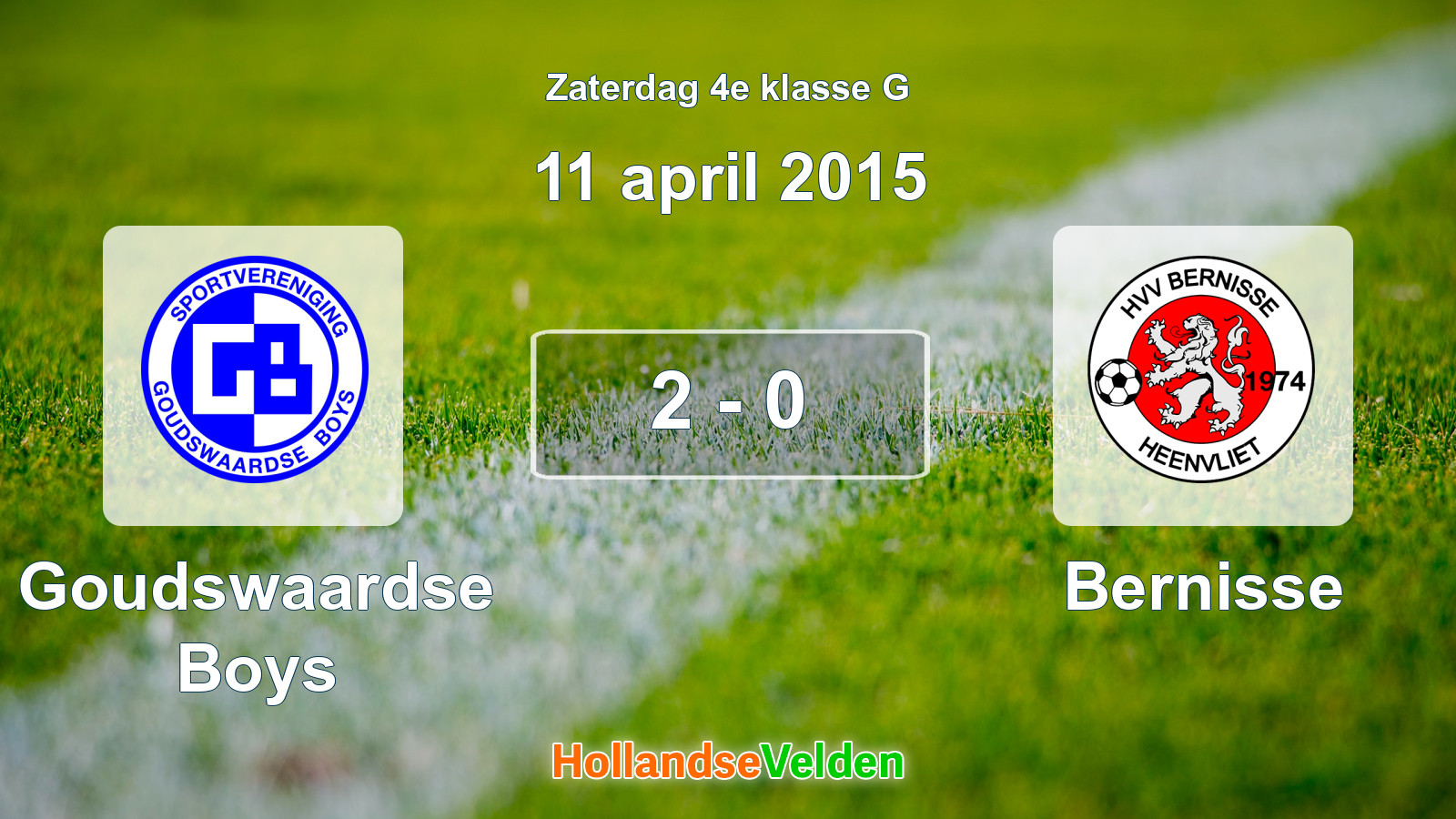 Gespeelde wedstrijd: Goudswaardse Boys - Bernisse 2 - 0 (11 april 2015)