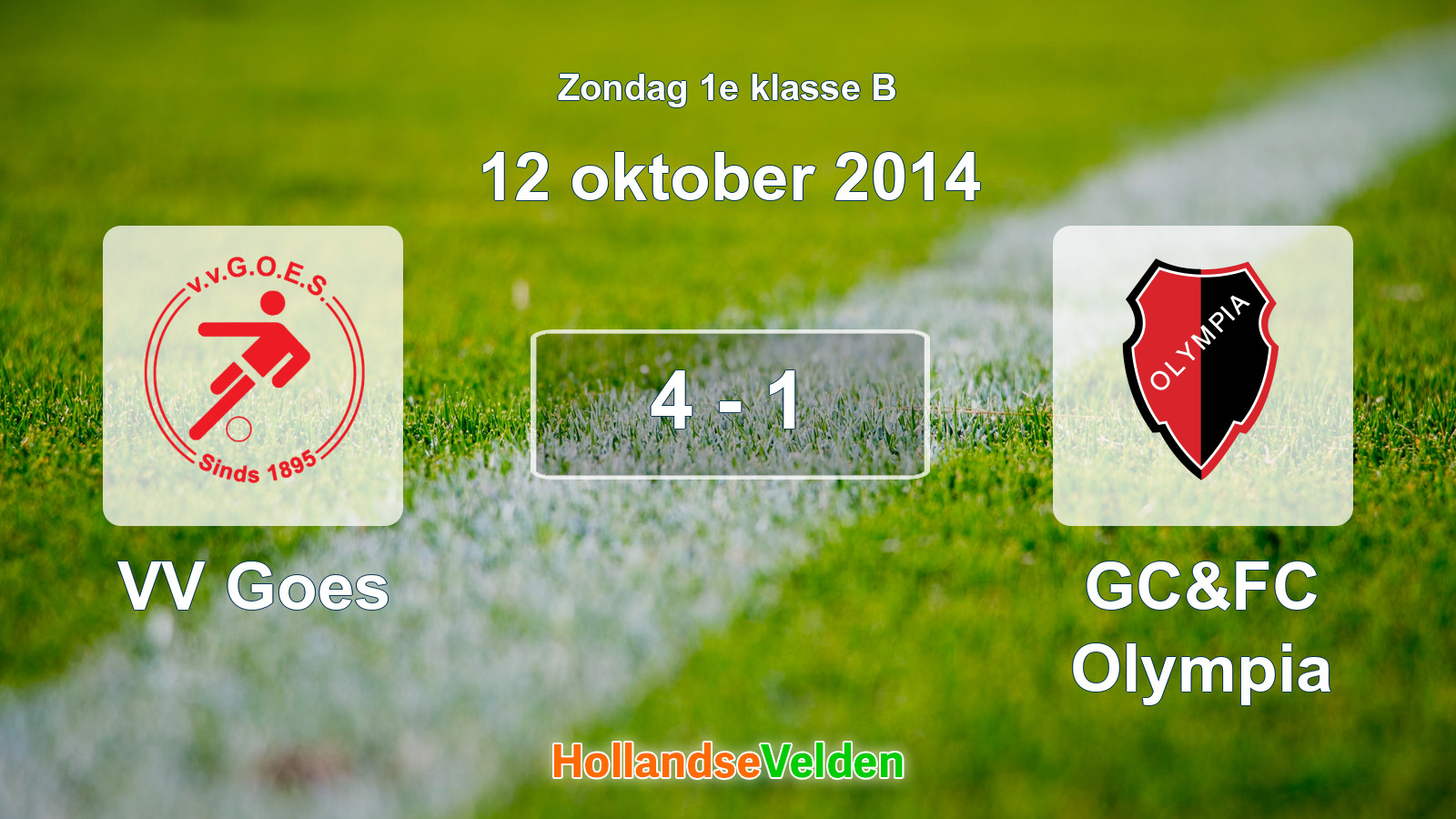 Gespeelde wedstrijd: VV Goes - GC&FC Olympia 4 - 1 (12 oktober 2014)