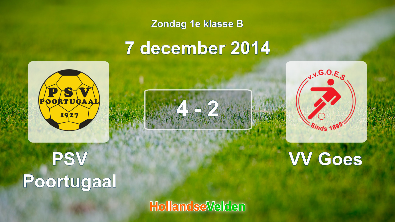 Gespeelde wedstrijd: PSV Poortugaal - VV Goes 4 - 2 (7 december 2014)
