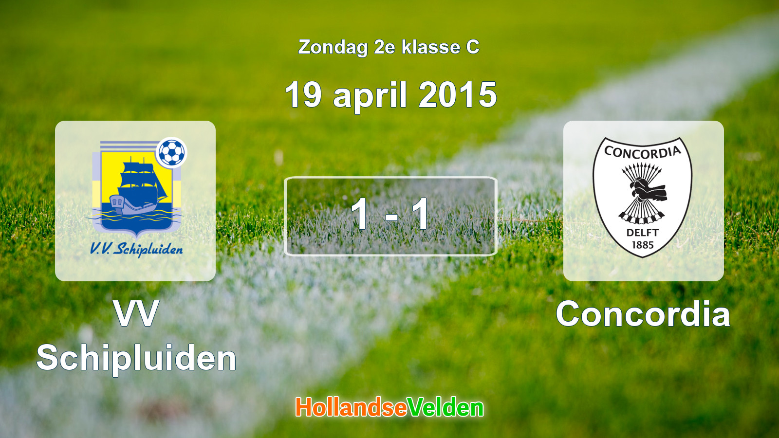 Gespeelde wedstrijd: VV Schipluiden - Concordia 1 - 1 (19 april 2015)