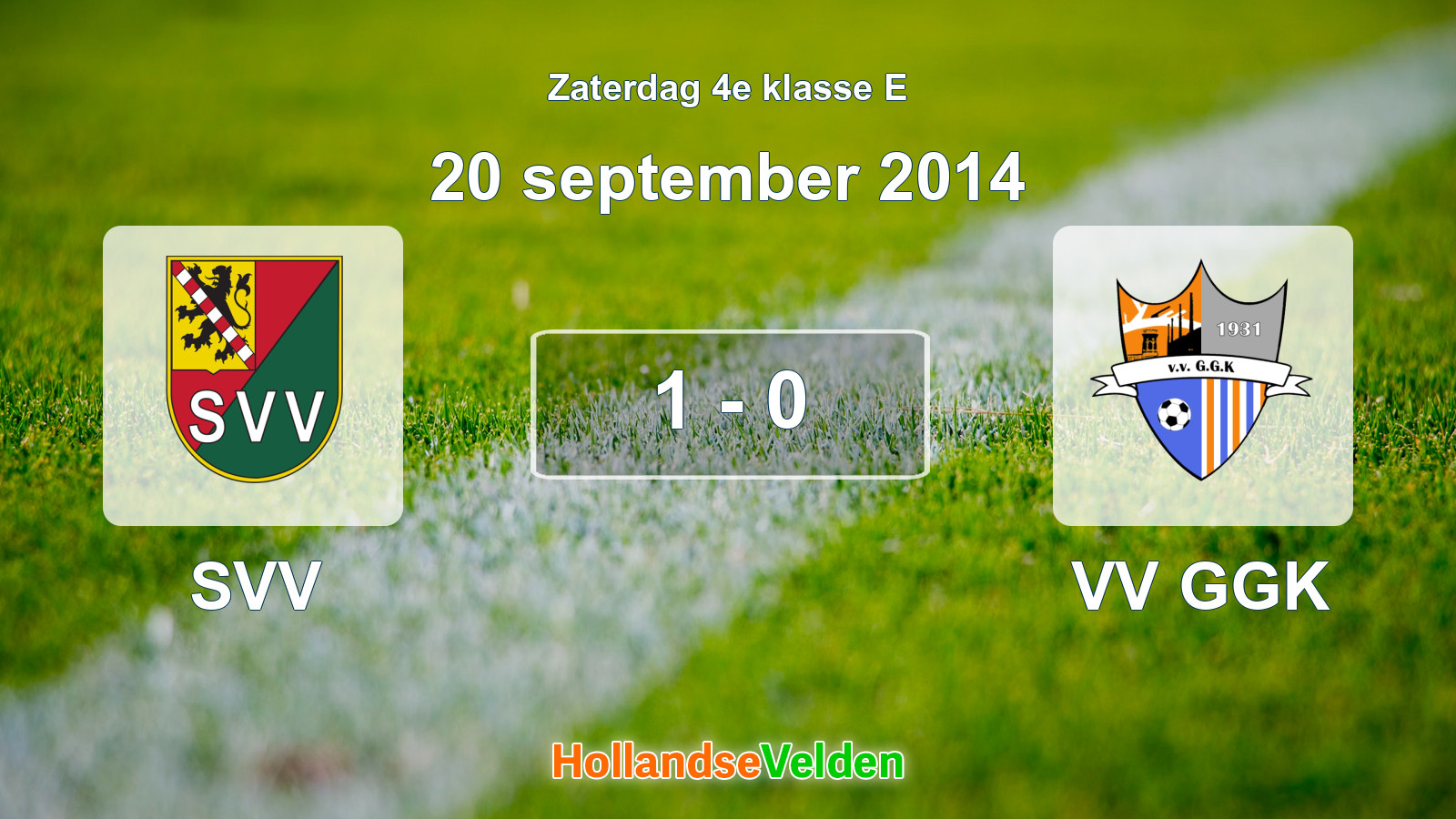 Gespeelde wedstrijd: SVV - VV GGK 1 - 0 (20 september 2014)