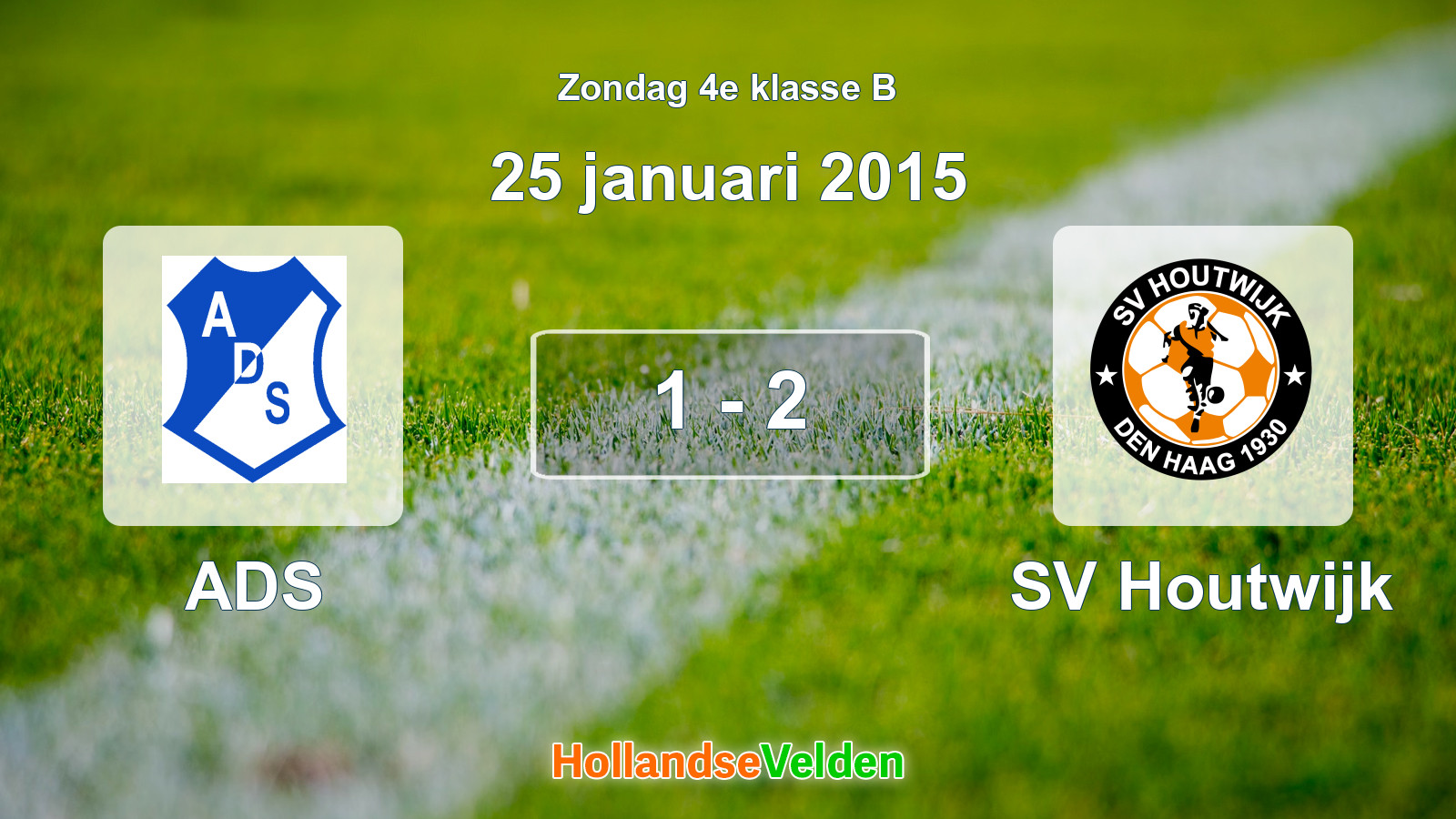 Gespeelde wedstrijd: ADS - SV Houtwijk 1 - 2 (25 januari 2015)
