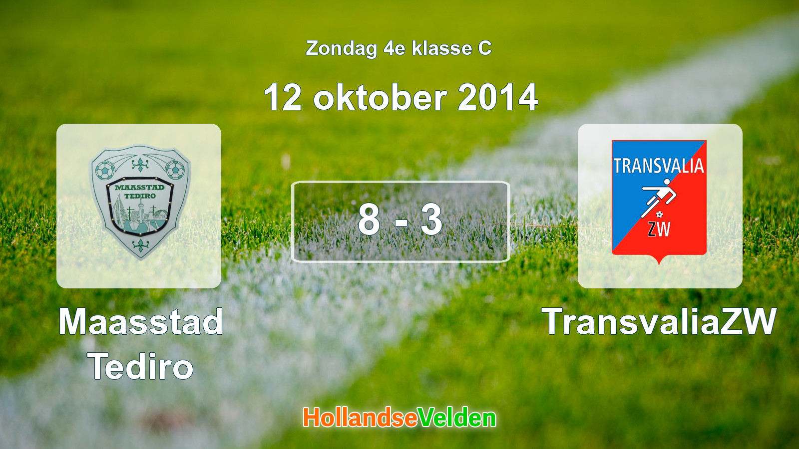 Gespeelde wedstrijd: Maasstad Tediro - TransvaliaZW 8 - 3 (12 oktober 2014)