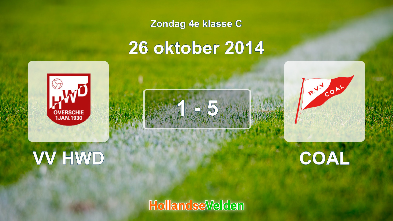 Gespeelde wedstrijd: VV HWD - COAL 1 - 5 (26 oktober 2014)