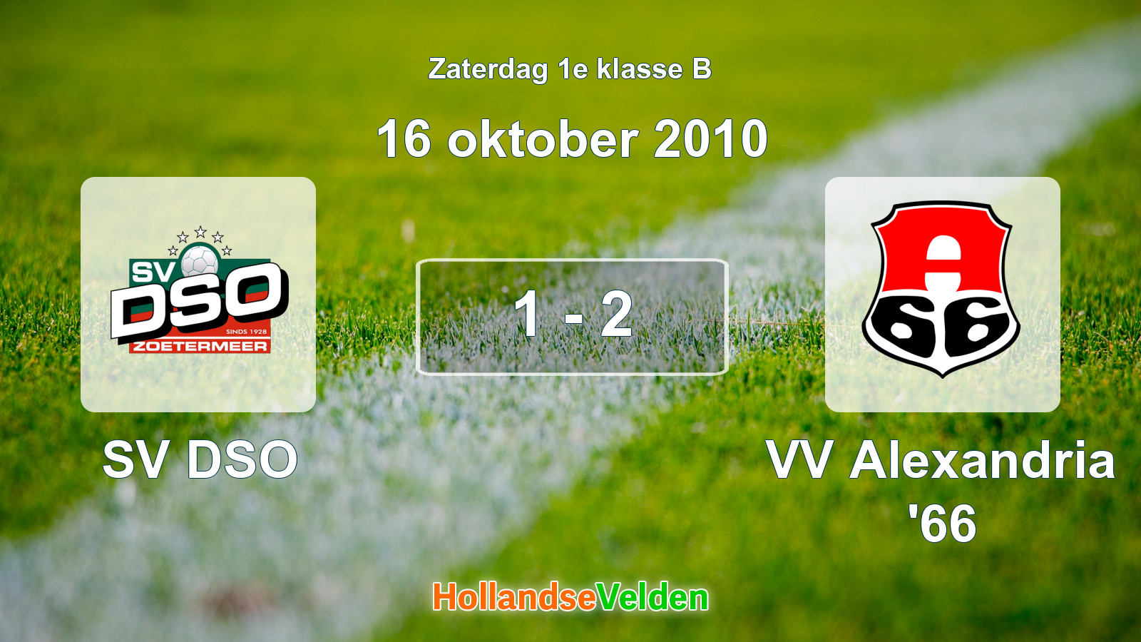 Gespeelde wedstrijd: SV DSO - VV Alexandria '66 1 - 2 (16 oktober 2010)