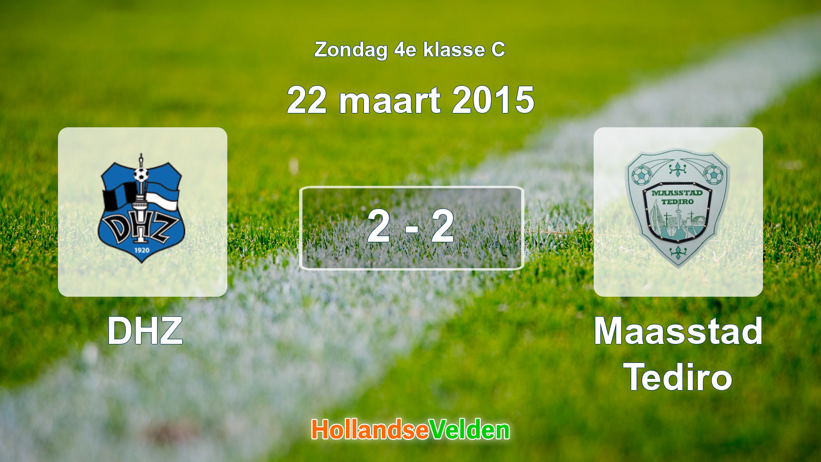 Gespeelde wedstrijd: DHZ - Maasstad Tediro 2 - 2 (22 maart 2015)