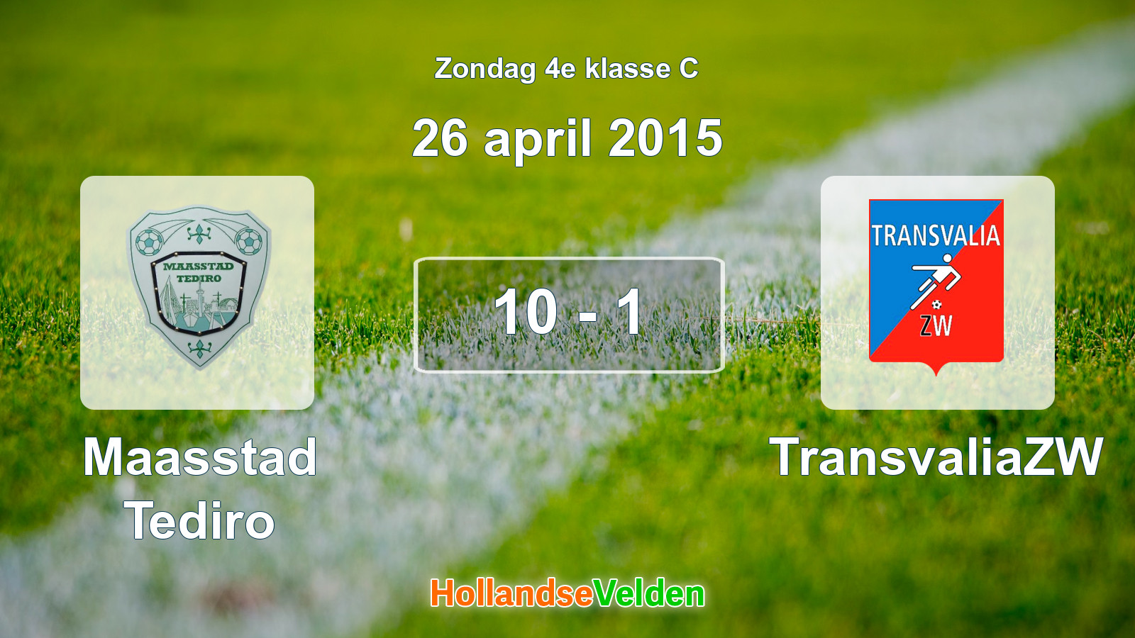 Gespeelde wedstrijd: Maasstad Tediro - TransvaliaZW 10 - 1 (26 april 2015)