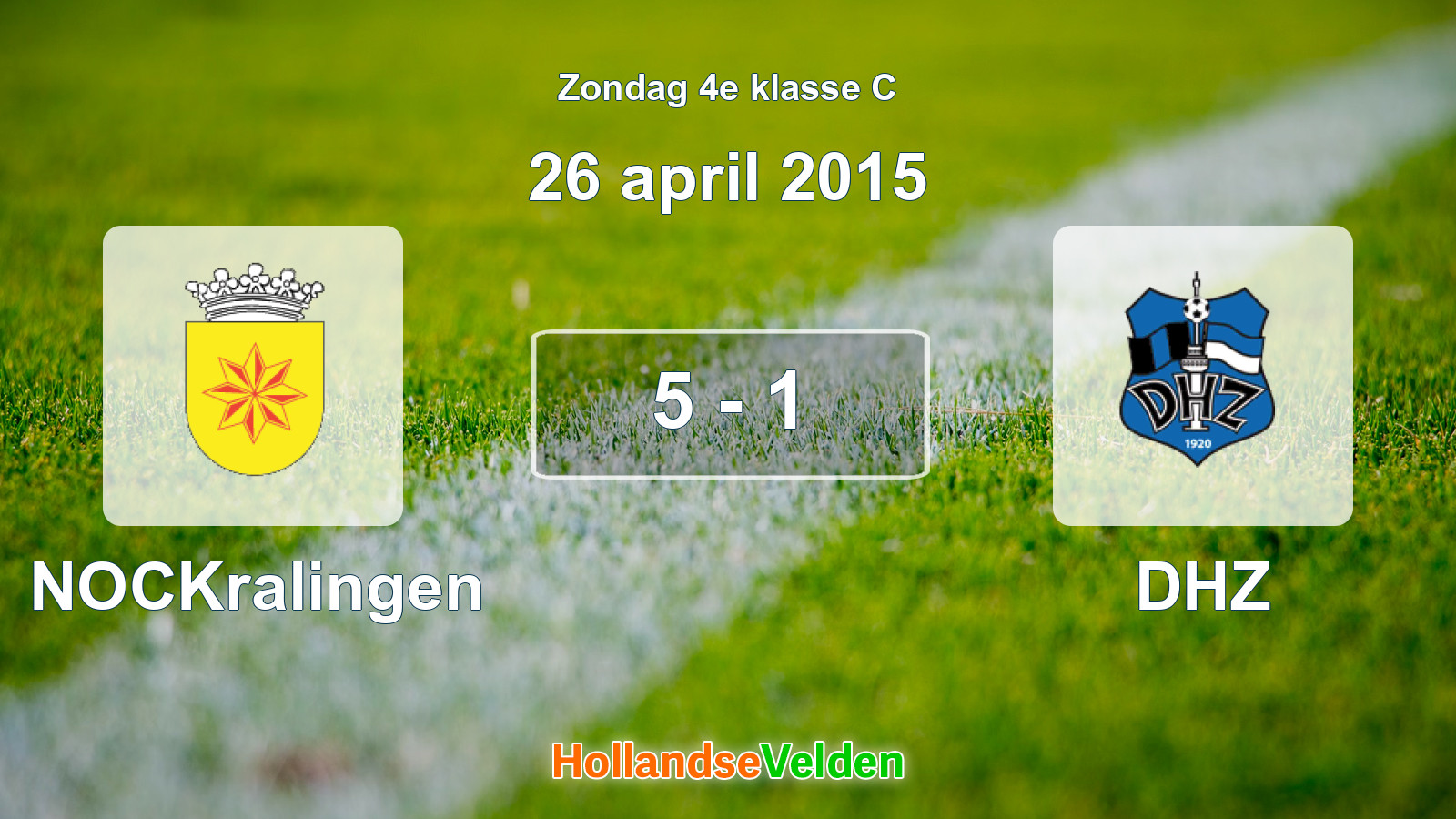 Gespeelde wedstrijd: NOCKralingen - DHZ 5 - 1 (26 april 2015)