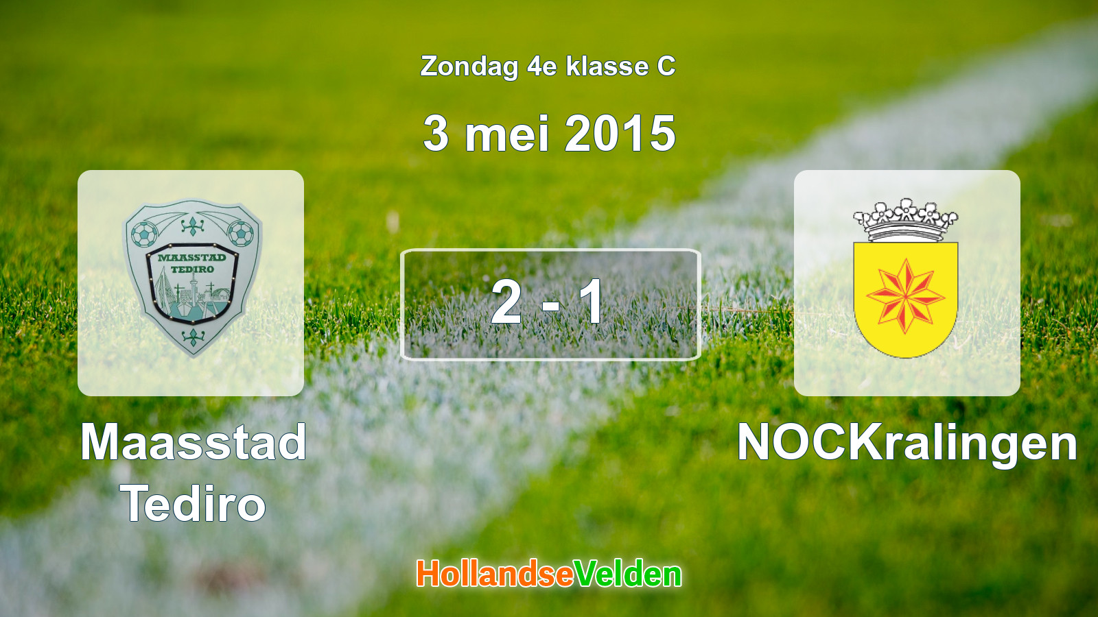 Gespeelde wedstrijd: Maasstad Tediro - NOCKralingen 2 - 1 (3 mei 2015)