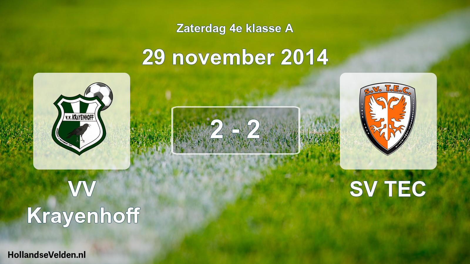 Gespeelde wedstrijd: VV Krayenhoff - SV TEC 2 - 2 (29 november 2014)