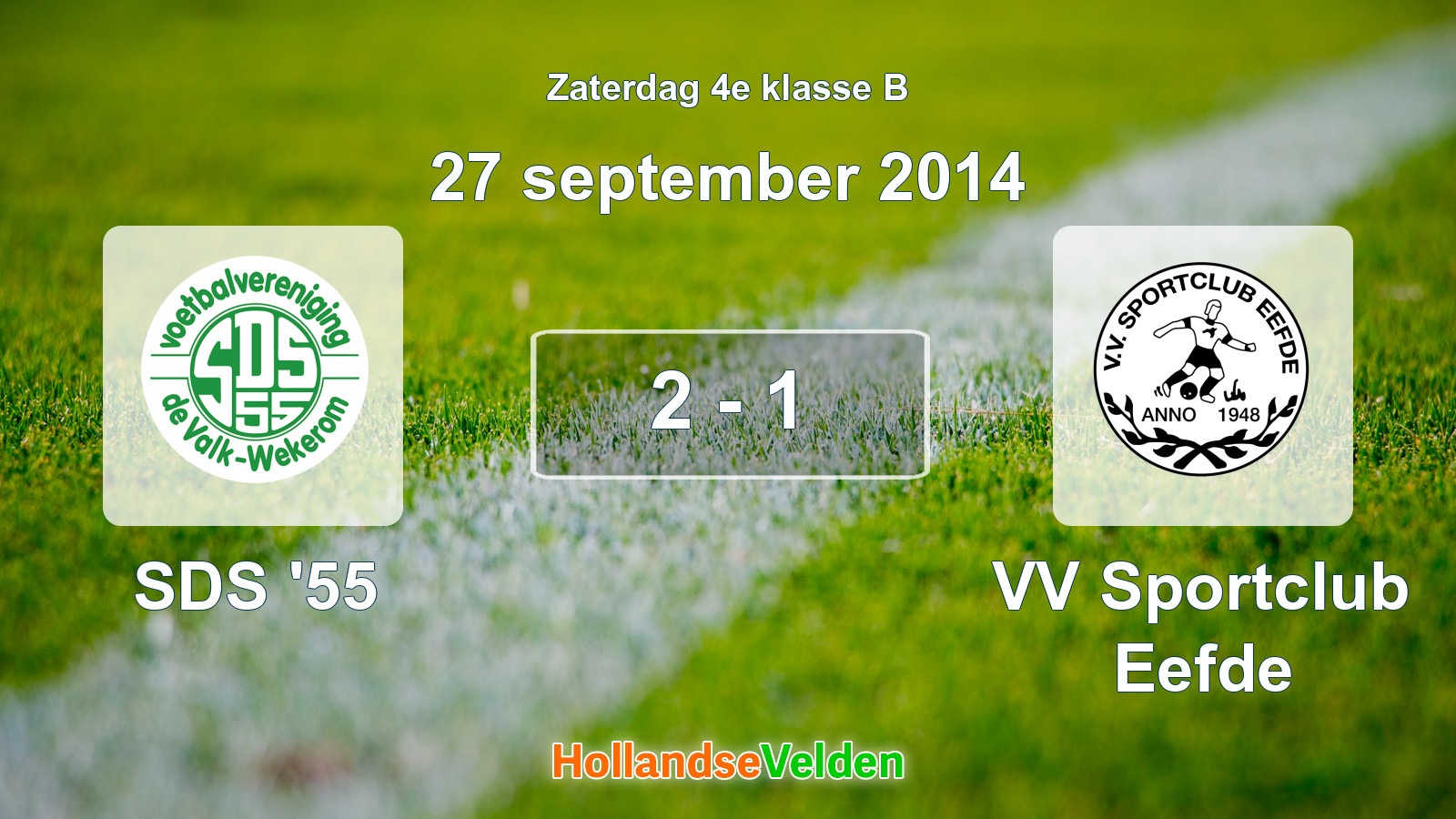 Gespeelde wedstrijd: SDS '55 - VV Sportclub Eefde 2 - 1 (27 september 2014)