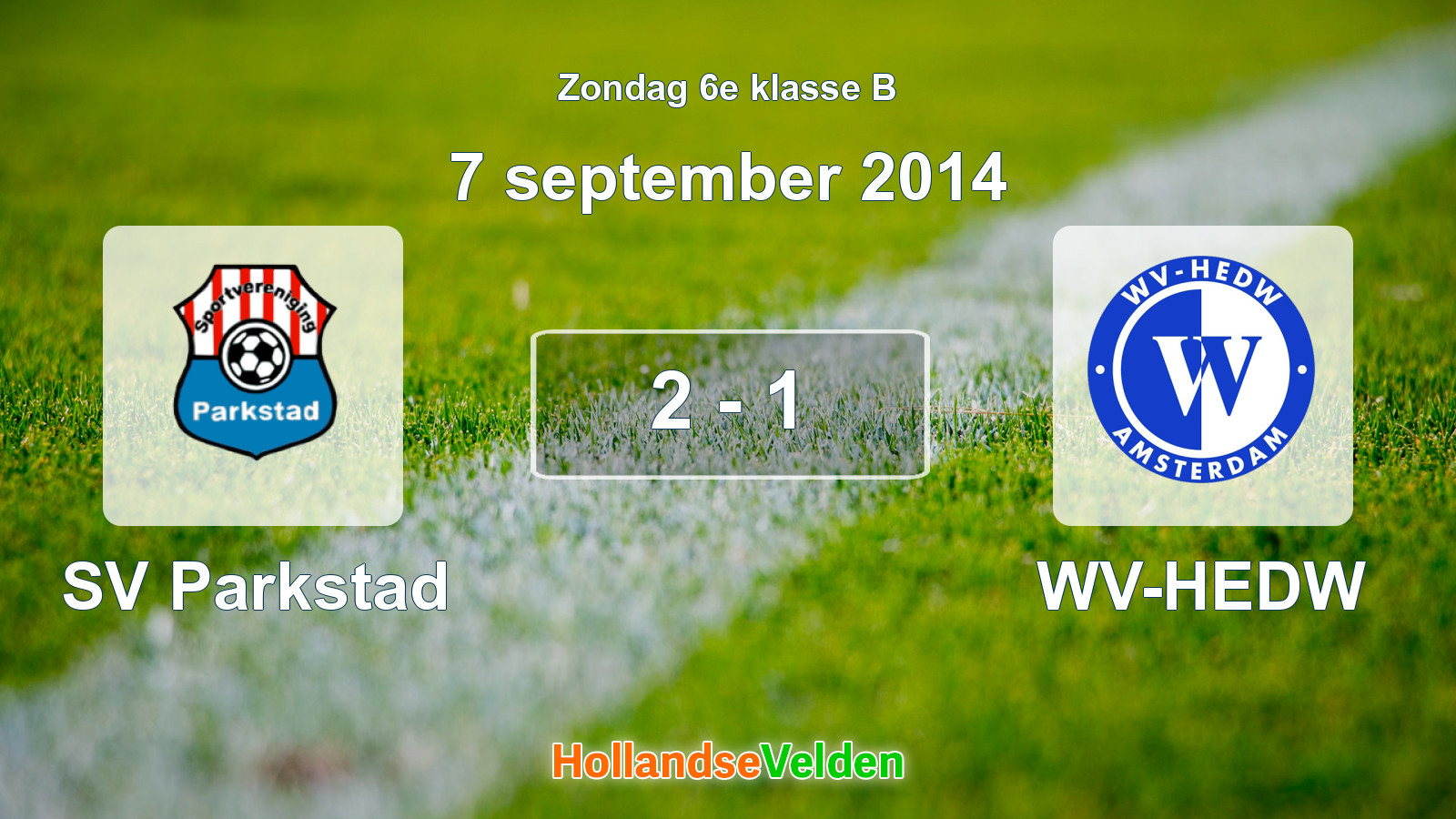 Gespeelde wedstrijd: SV Parkstad - WV-HEDW 2 - 1 (7 september 2014)