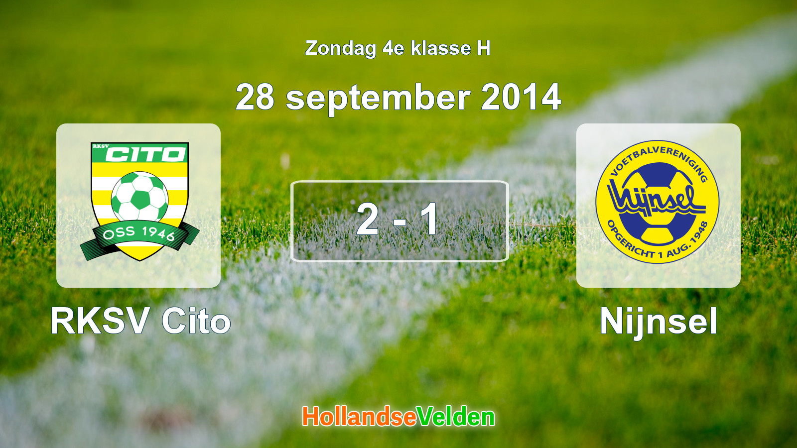 Gespeelde wedstrijd: RKSV Cito - Nijnsel 2 - 1 (28 september 2014)