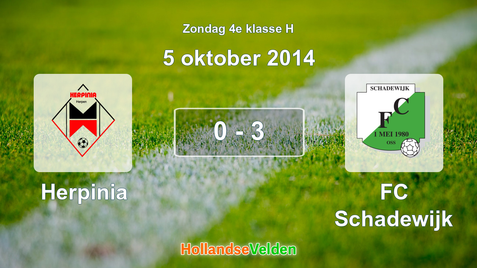 Gespeelde wedstrijd: Herpinia - FC Schadewijk 0 - 3 (5 oktober 2014)