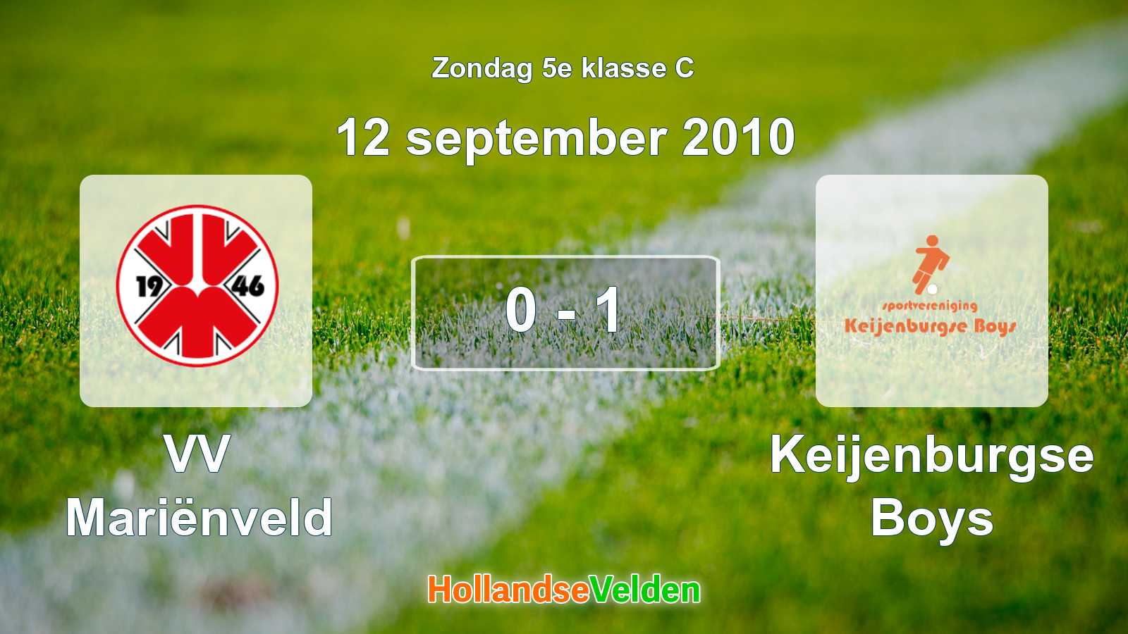 Gespeelde wedstrijd: VV Mariënveld - Keijenburgse Boys 0 - 1 (12 september 2010)