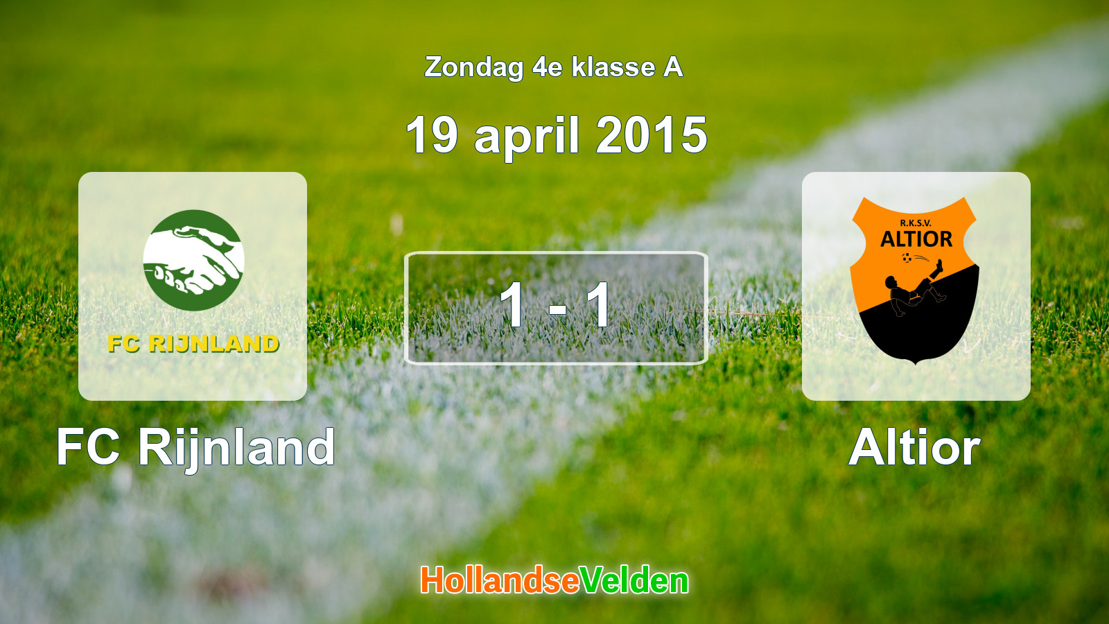 Gespeelde wedstrijd: FC Rijnland - Altior 1 - 1 (19 april 2015)
