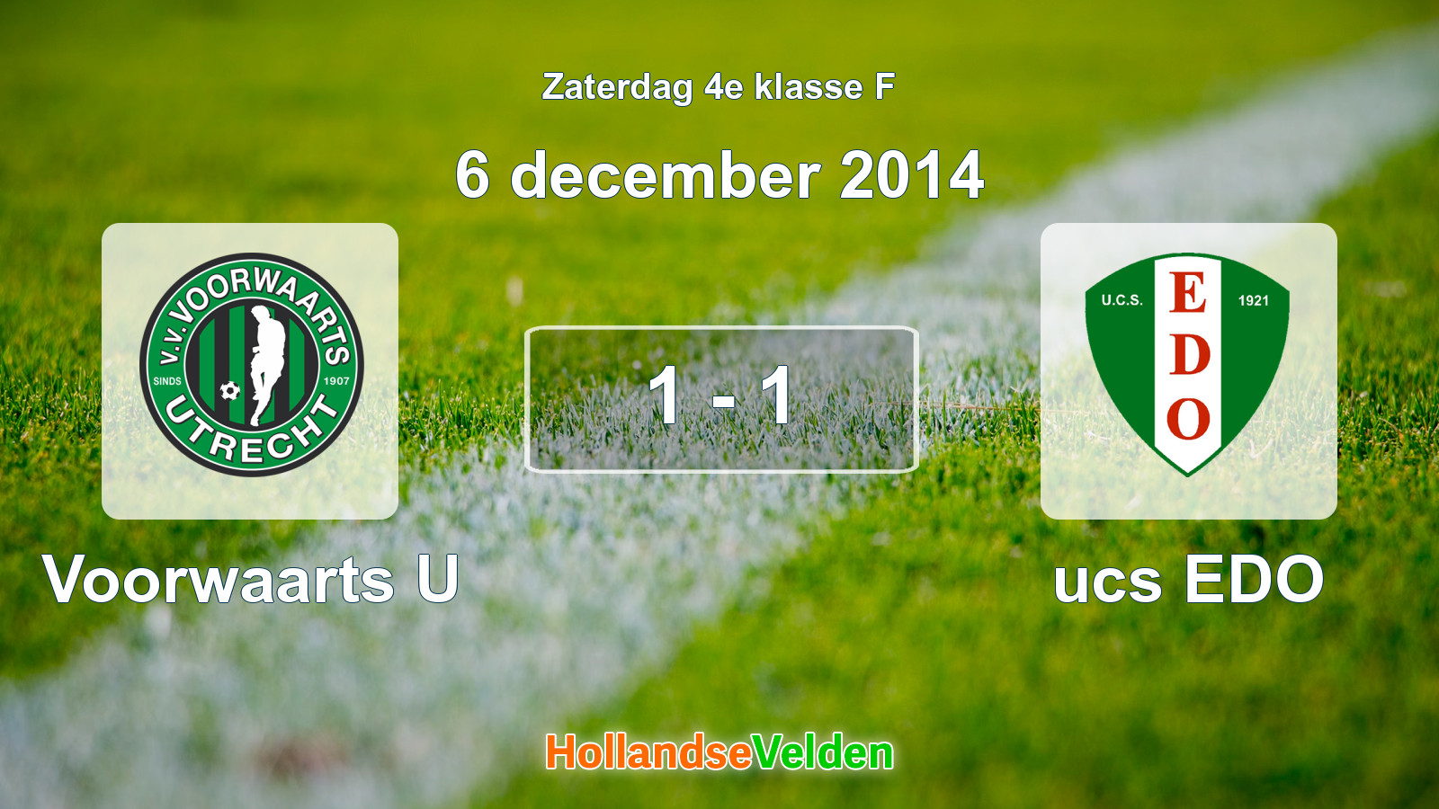 Gespeelde wedstrijd: Voorwaarts U - ucs EDO 1 - 1 (6 december 2014)