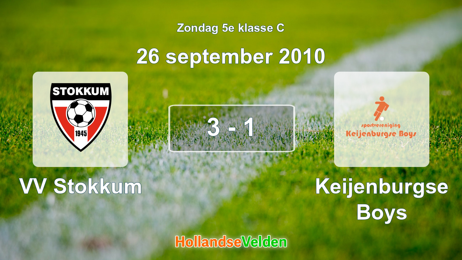 Gespeelde wedstrijd: VV Stokkum - Keijenburgse Boys 3 - 1 (26 september 2010)