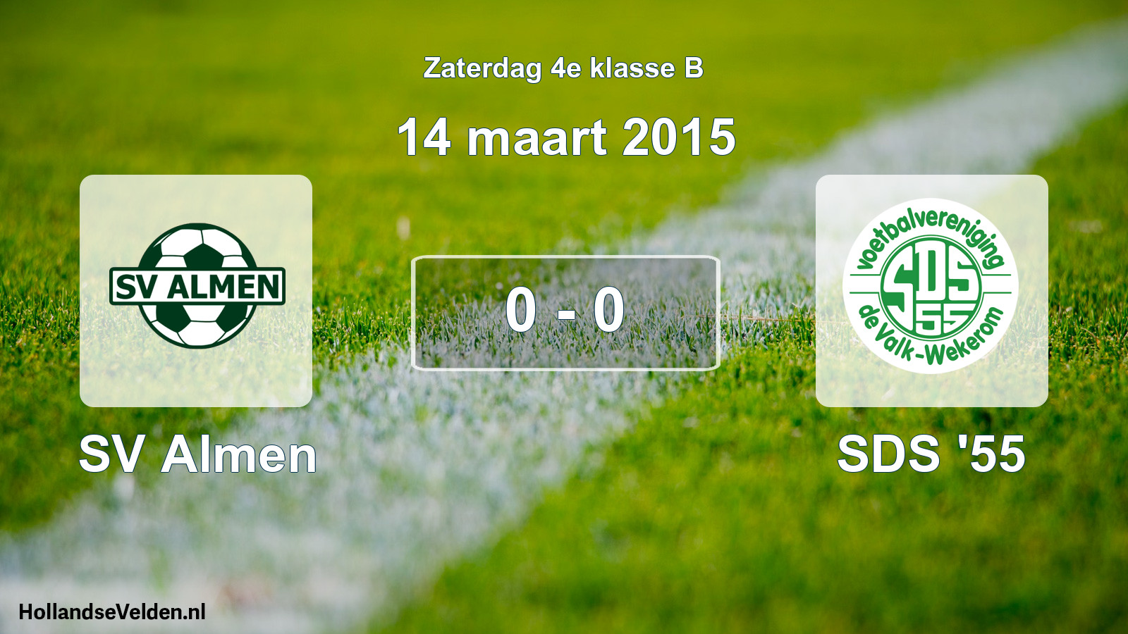 Gespeelde wedstrijd: SV Almen - SDS '55 0 - 0 (14 maart 2015)