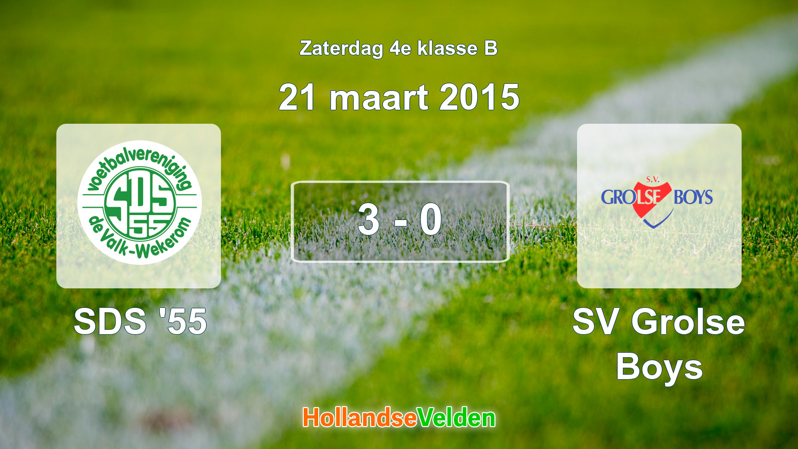 Gespeelde wedstrijd: SDS '55 - SV Grolse Boys 3 - 0 (21 maart 2015)