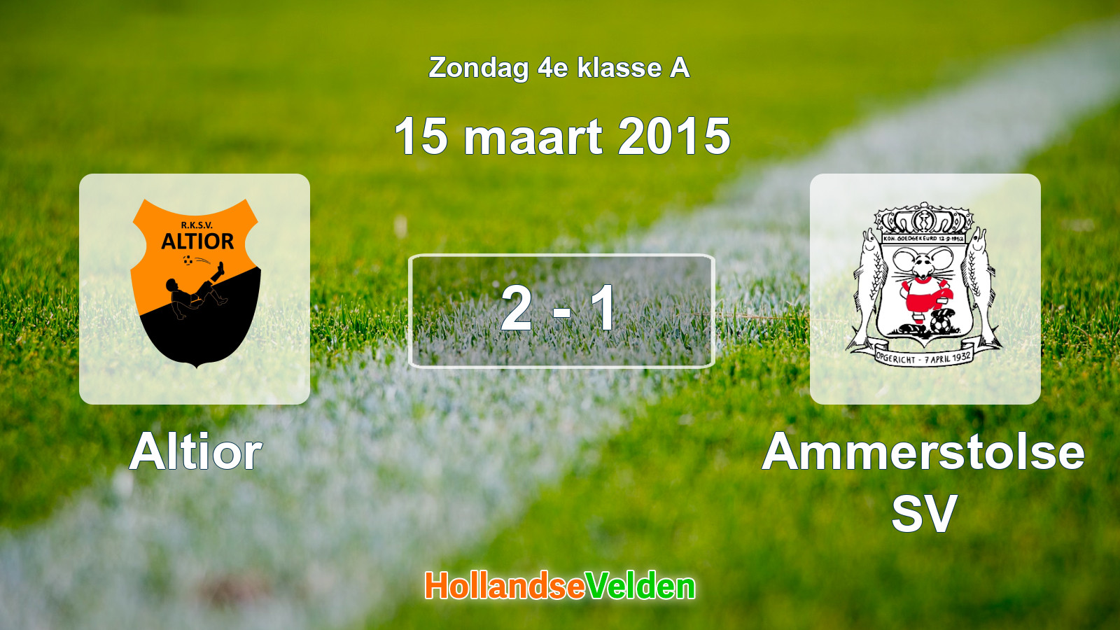 Gespeelde wedstrijd: Altior - Ammerstolse SV 2 - 1 (15 maart 2015)