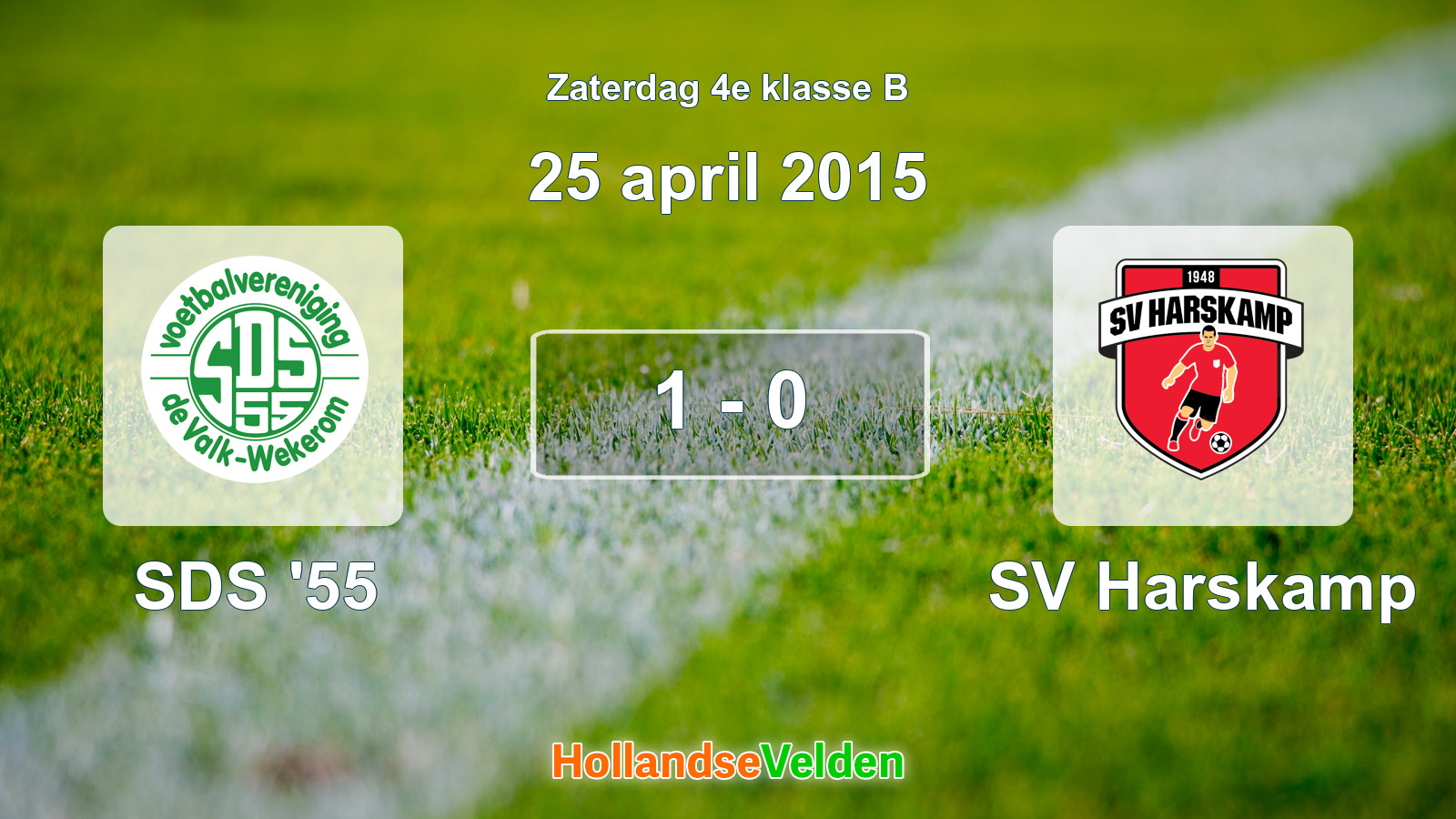 Gespeelde wedstrijd: SDS '55 - SV Harskamp 1 - 0 (25 april 2015)
