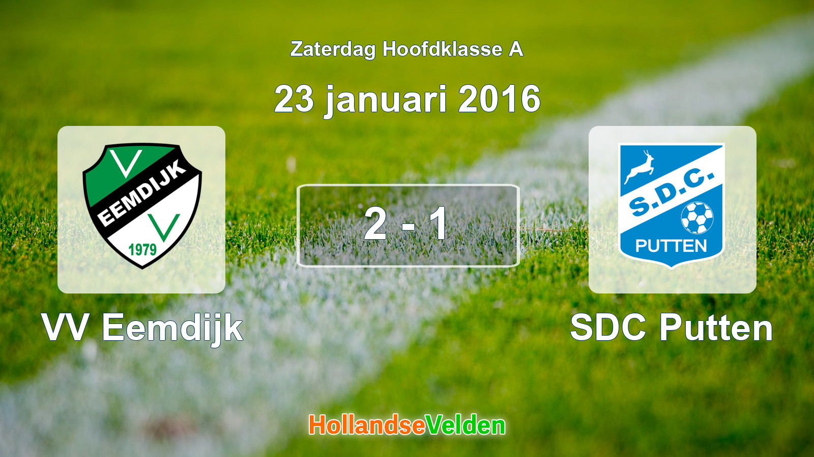 Gespeelde wedstrijd: VV Eemdijk - SDC Putten 2 - 1 (23 januari 2016)