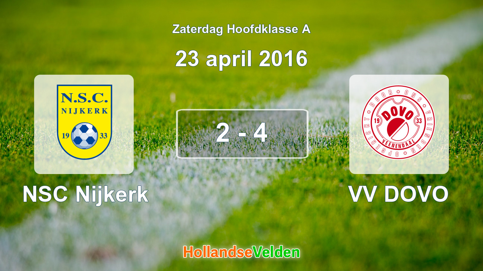Gespeelde wedstrijd: NSC Nijkerk - VV DOVO 2 - 4 (23 april 2016)