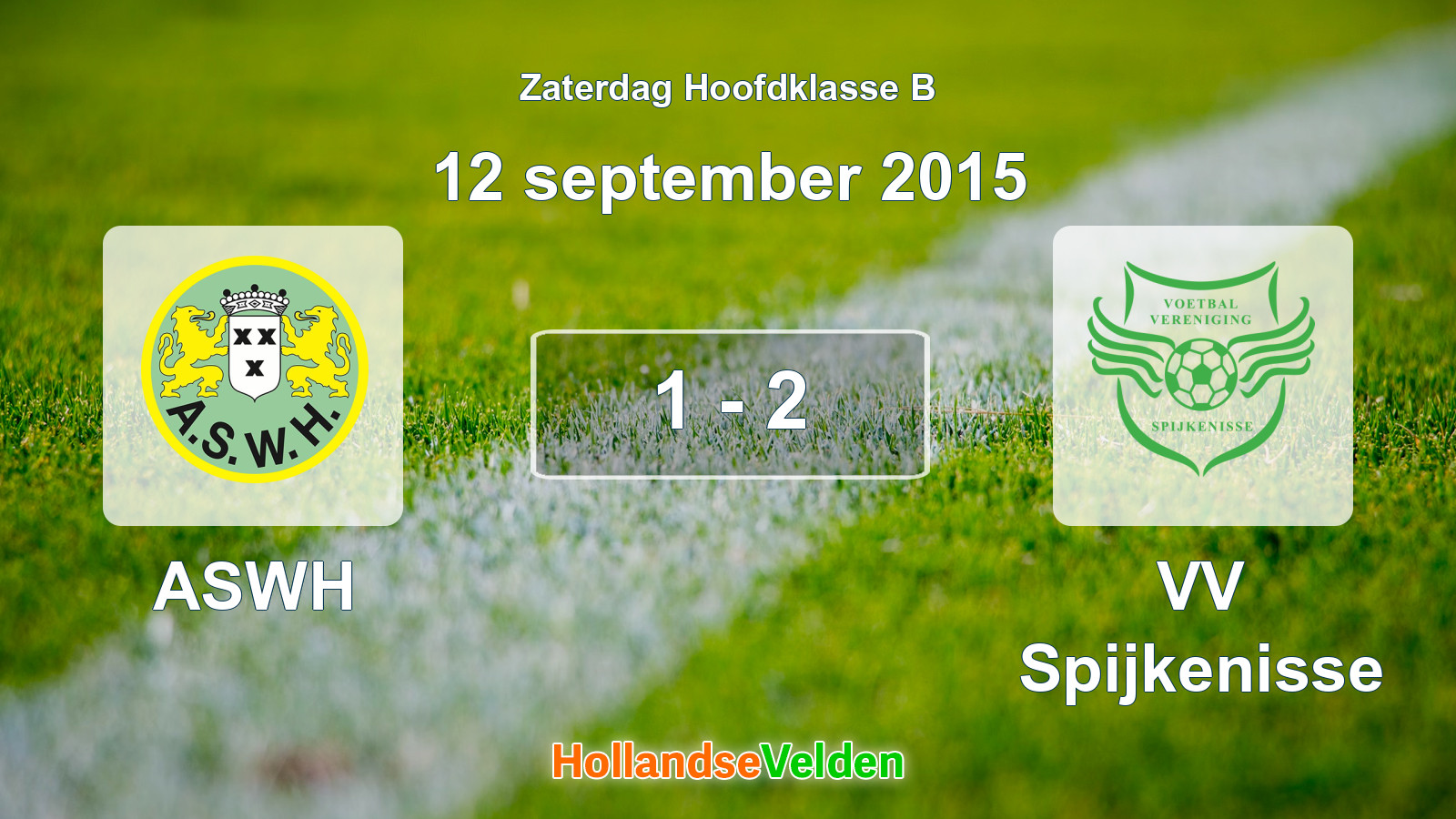 Gespeelde wedstrijd: ASWH - VV Spijkenisse 1 - 2 (12 september 2015)
