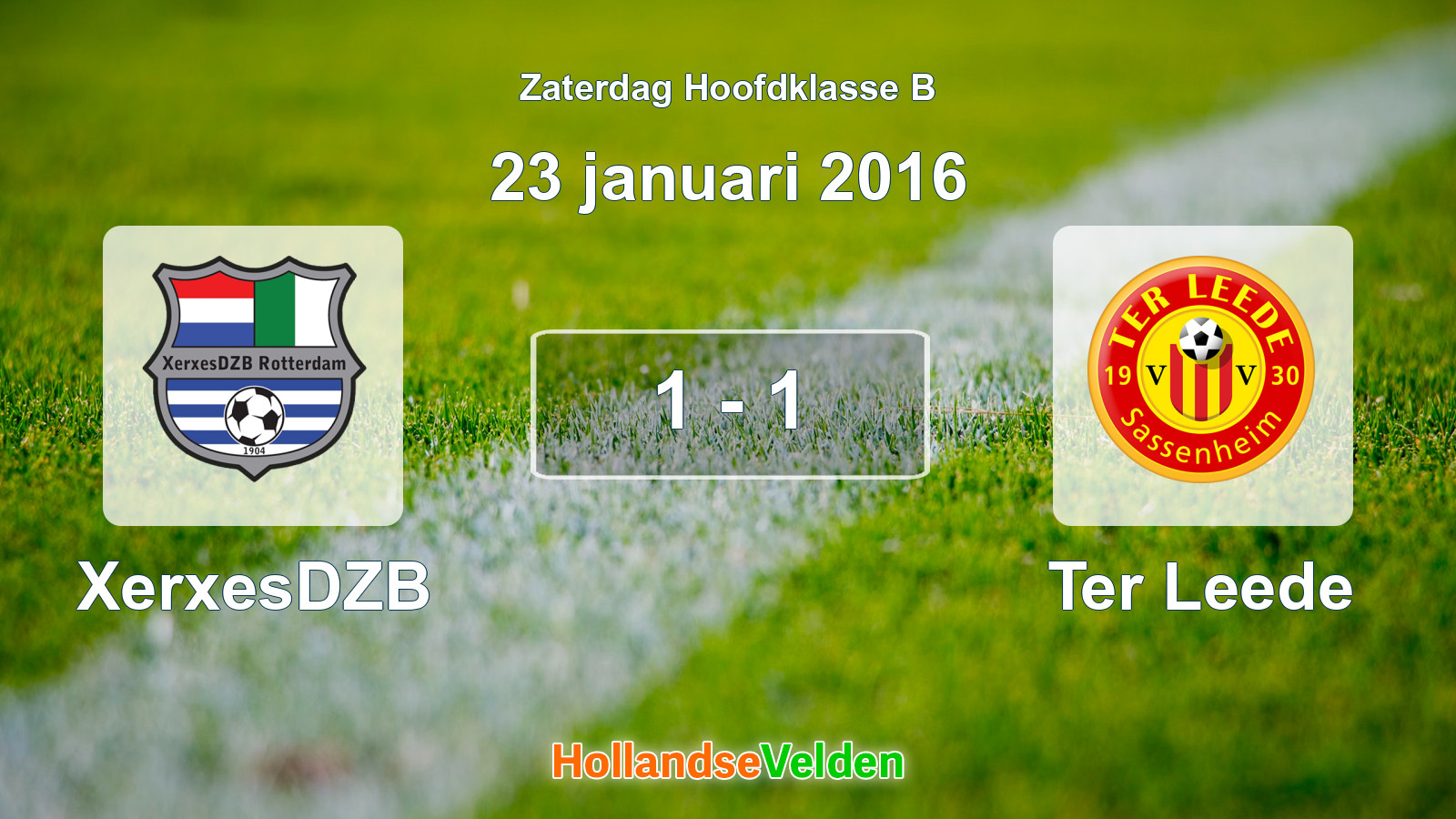 Gespeelde wedstrijd: XerxesDZB - Ter Leede 1 - 1 (23 januari 2016)