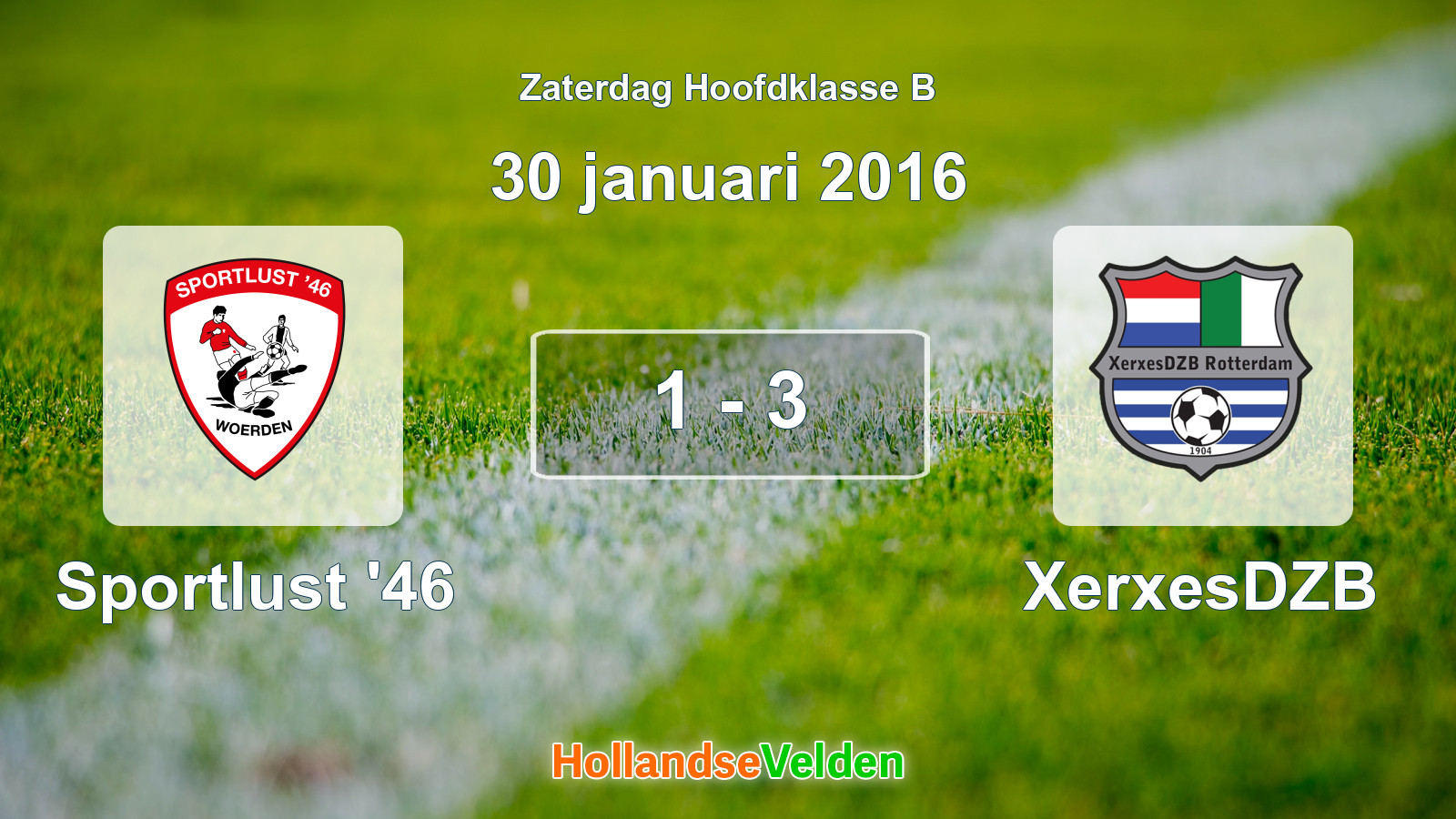 Gespeelde wedstrijd: Sportlust '46 - XerxesDZB 1 - 3 (30 januari 2016)