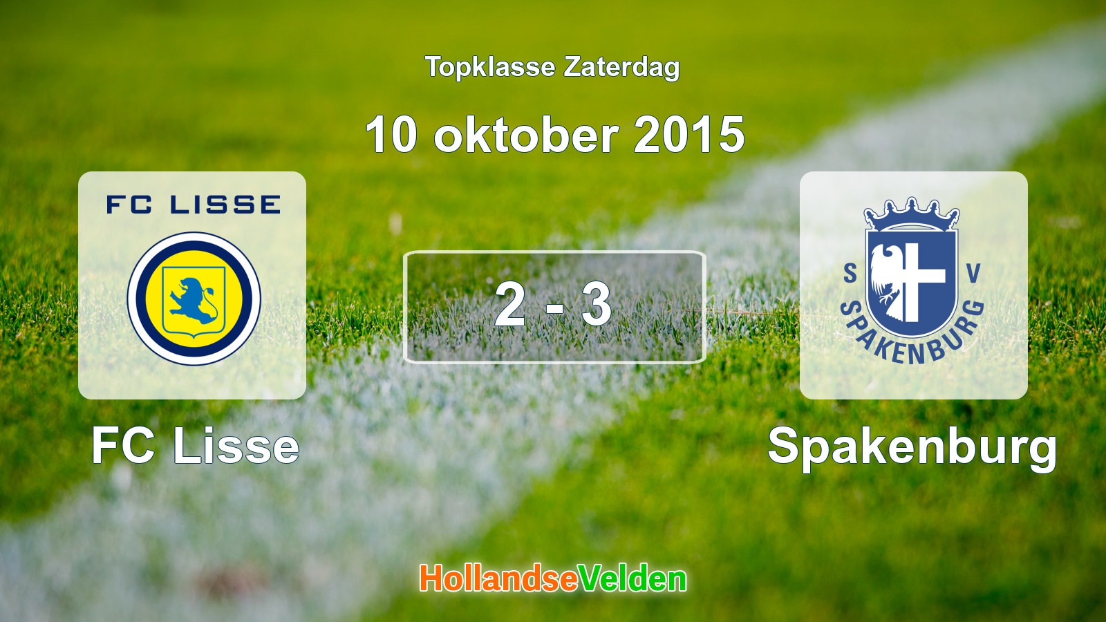 Gespeelde wedstrijd: FC Lisse - Spakenburg 2 - 3 (10 oktober 2015)