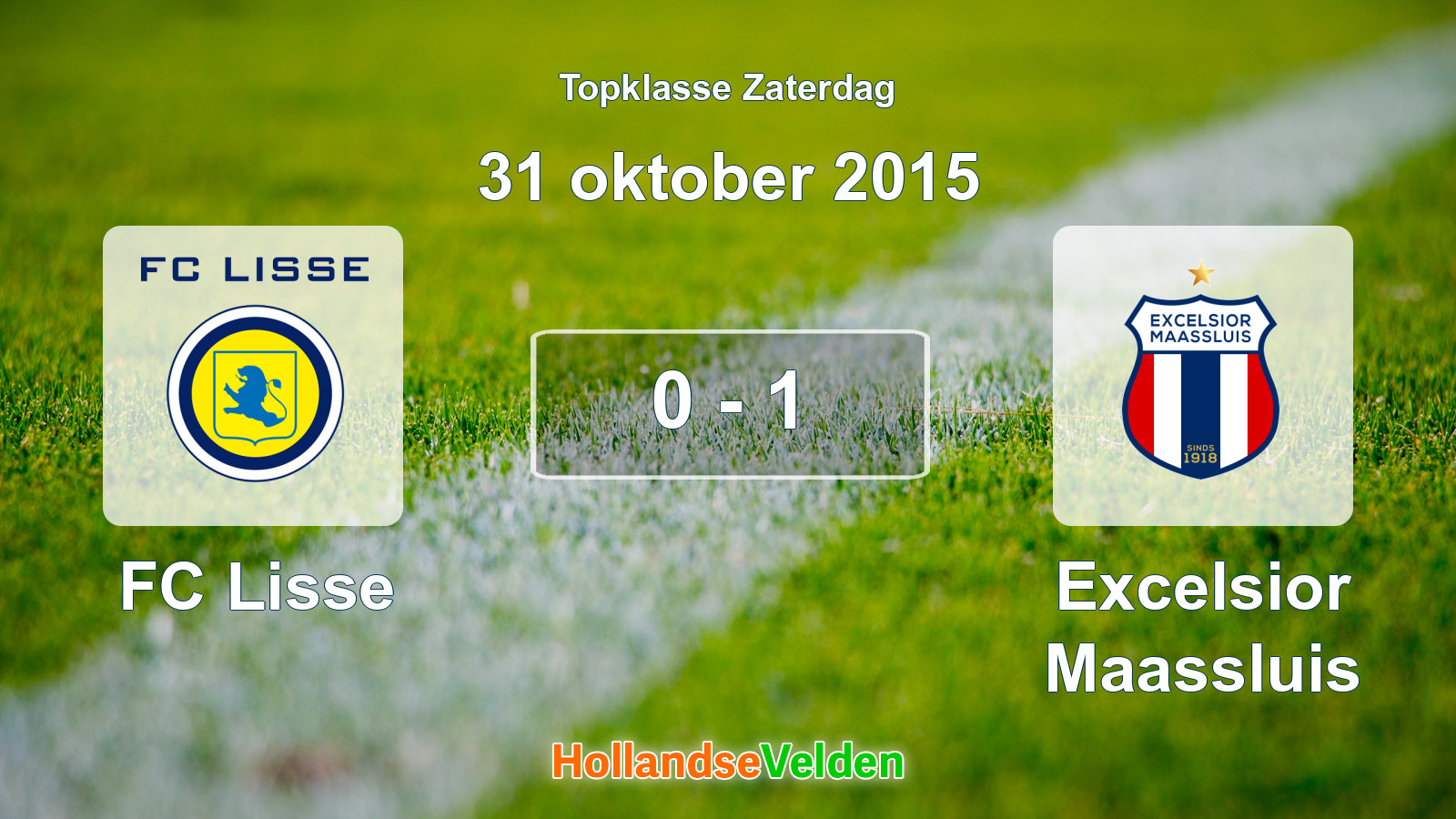 Gespeelde wedstrijd: FC Lisse - Excelsior Maassluis 0 - 1 (31 oktober 2015)