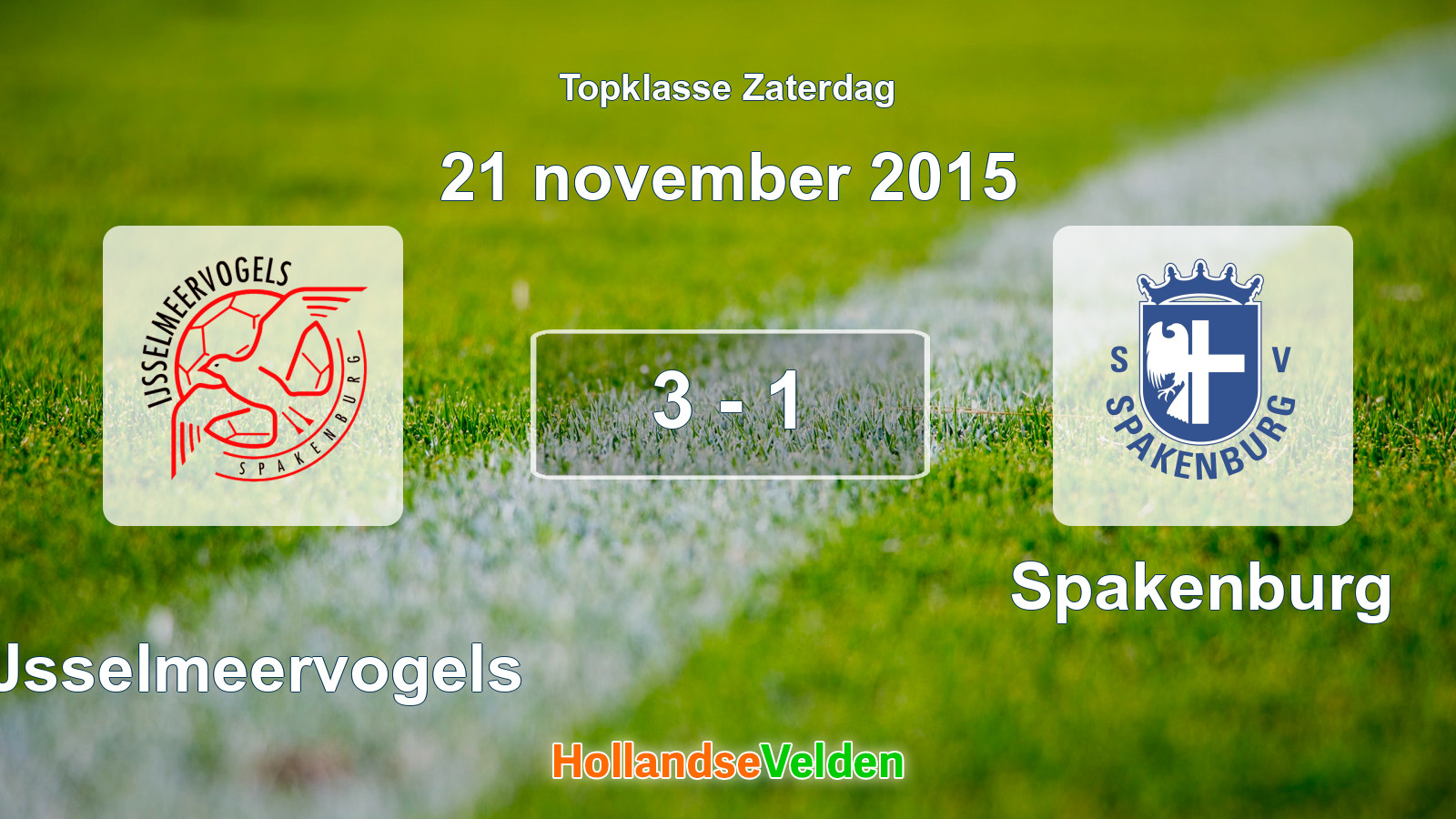 Gespeelde wedstrijd: IJsselmeervogels - Spakenburg 3 - 1 (21 november 2015)