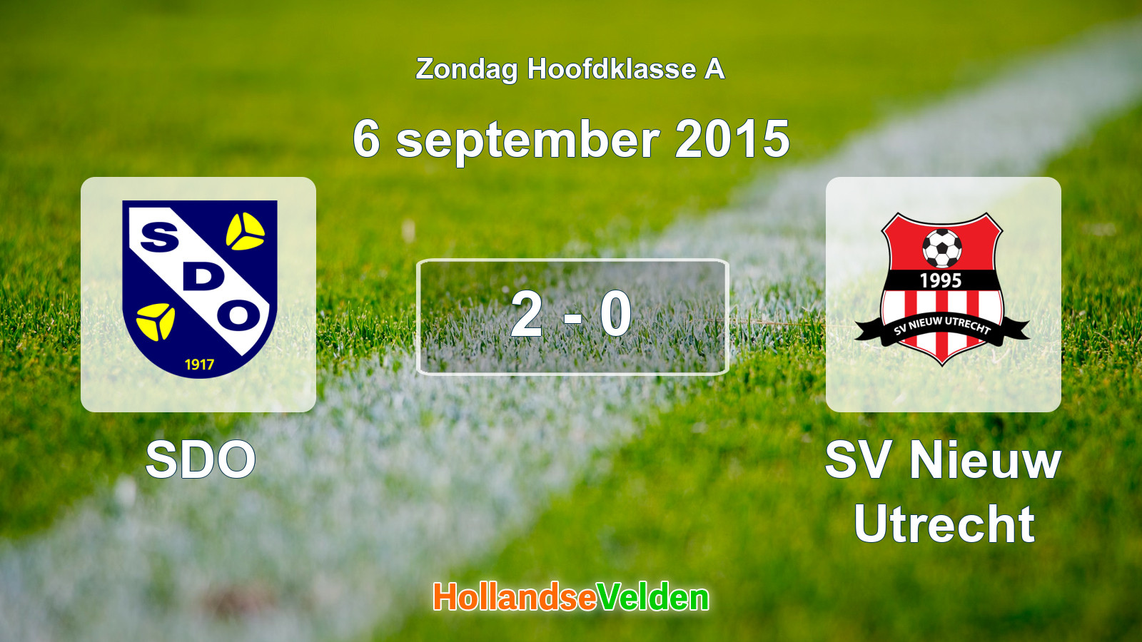 Gespeelde wedstrijd: SDO - SV Nieuw Utrecht 2 - 0 (6 september 2015)
