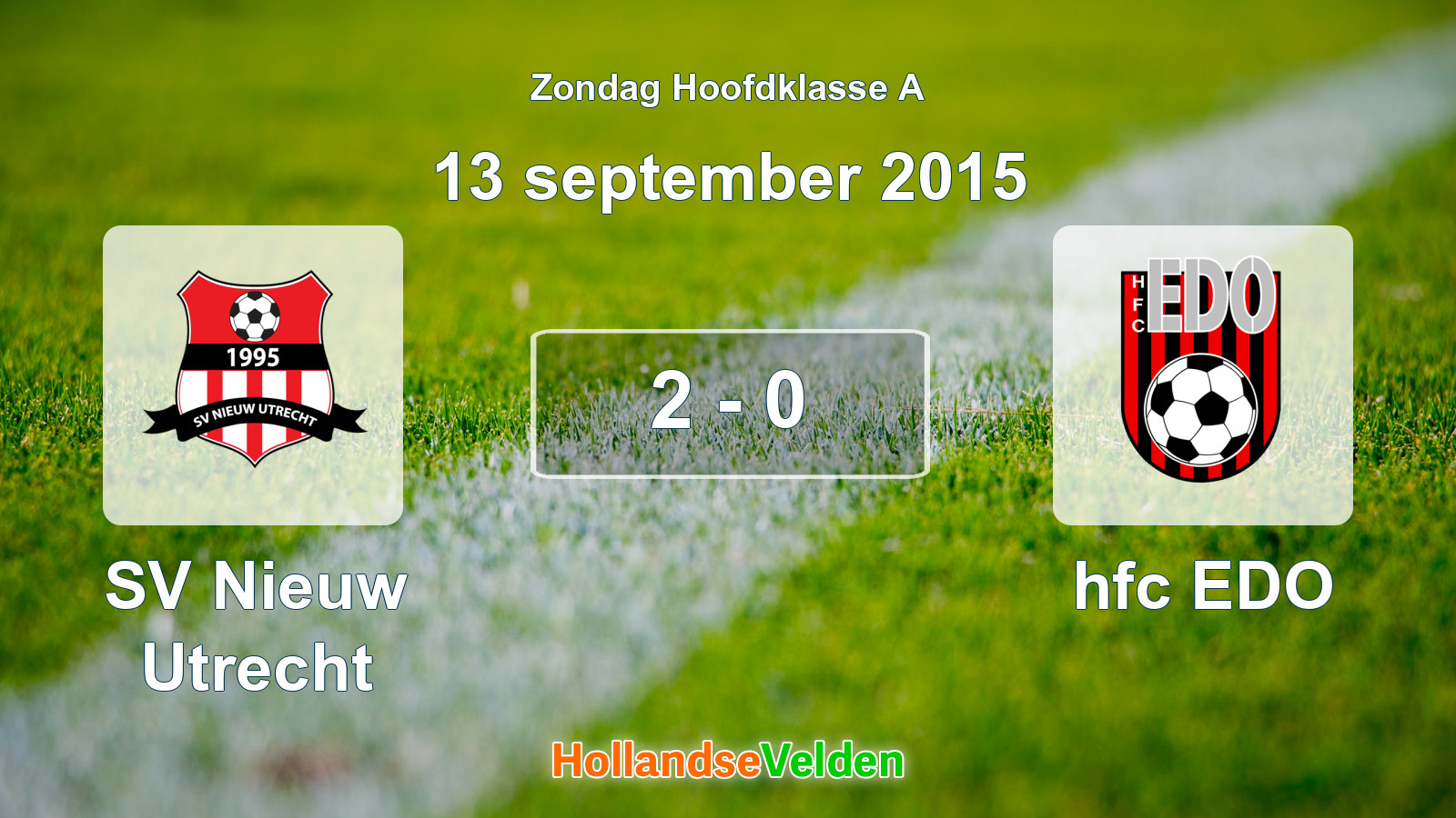 Gespeelde wedstrijd: SV Nieuw Utrecht - hfc EDO 2 - 0 (13 september 2015)