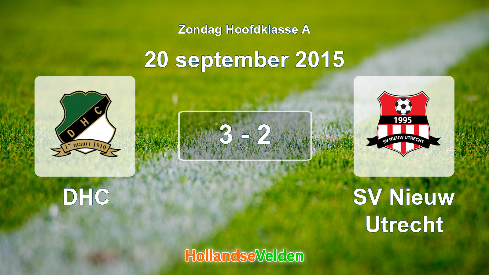 Gespeelde wedstrijd: DHC - SV Nieuw Utrecht 3 - 2 (20 september 2015)