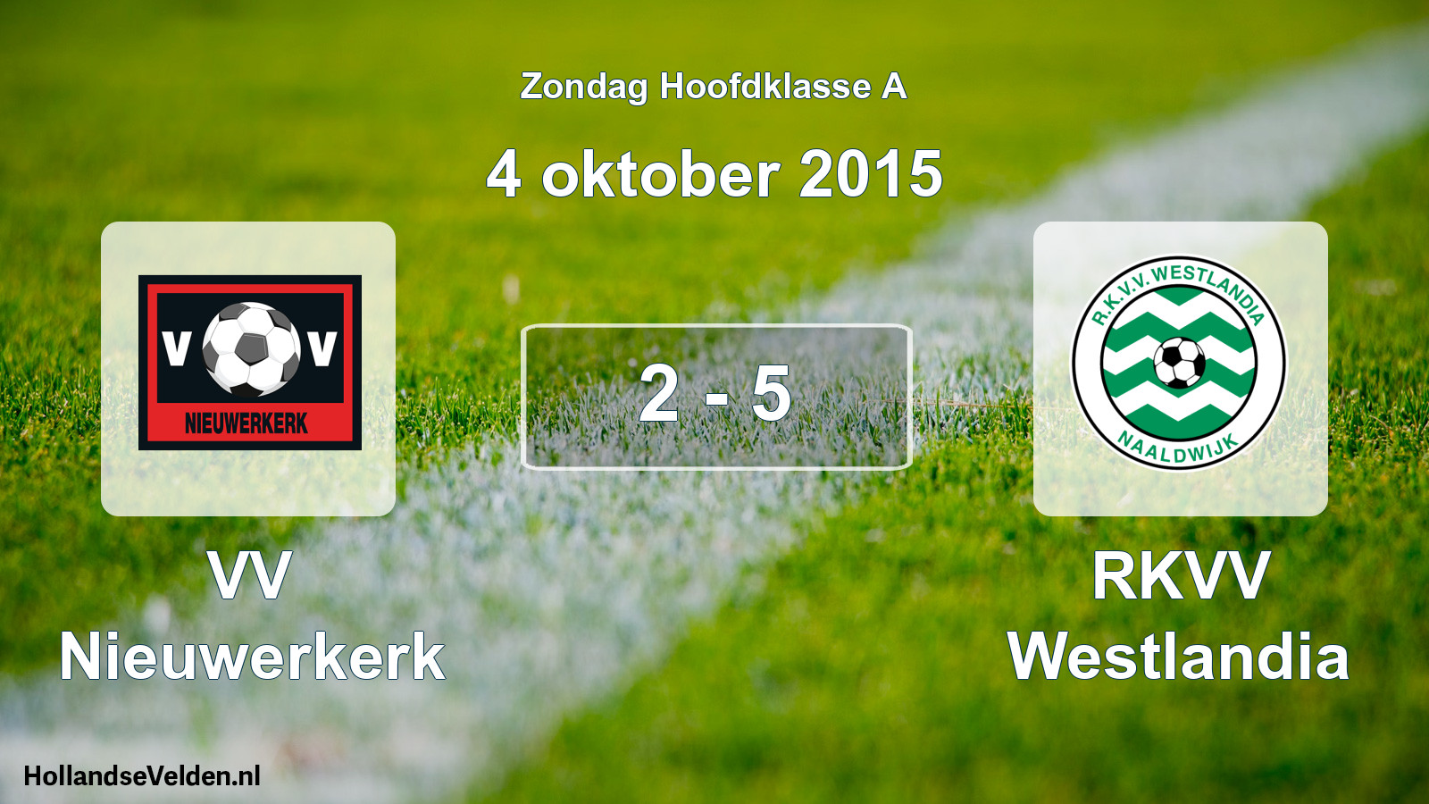 Gespeelde wedstrijd: VV Nieuwerkerk - RKVV Westlandia 2 - 5 (4 oktober 2015)
