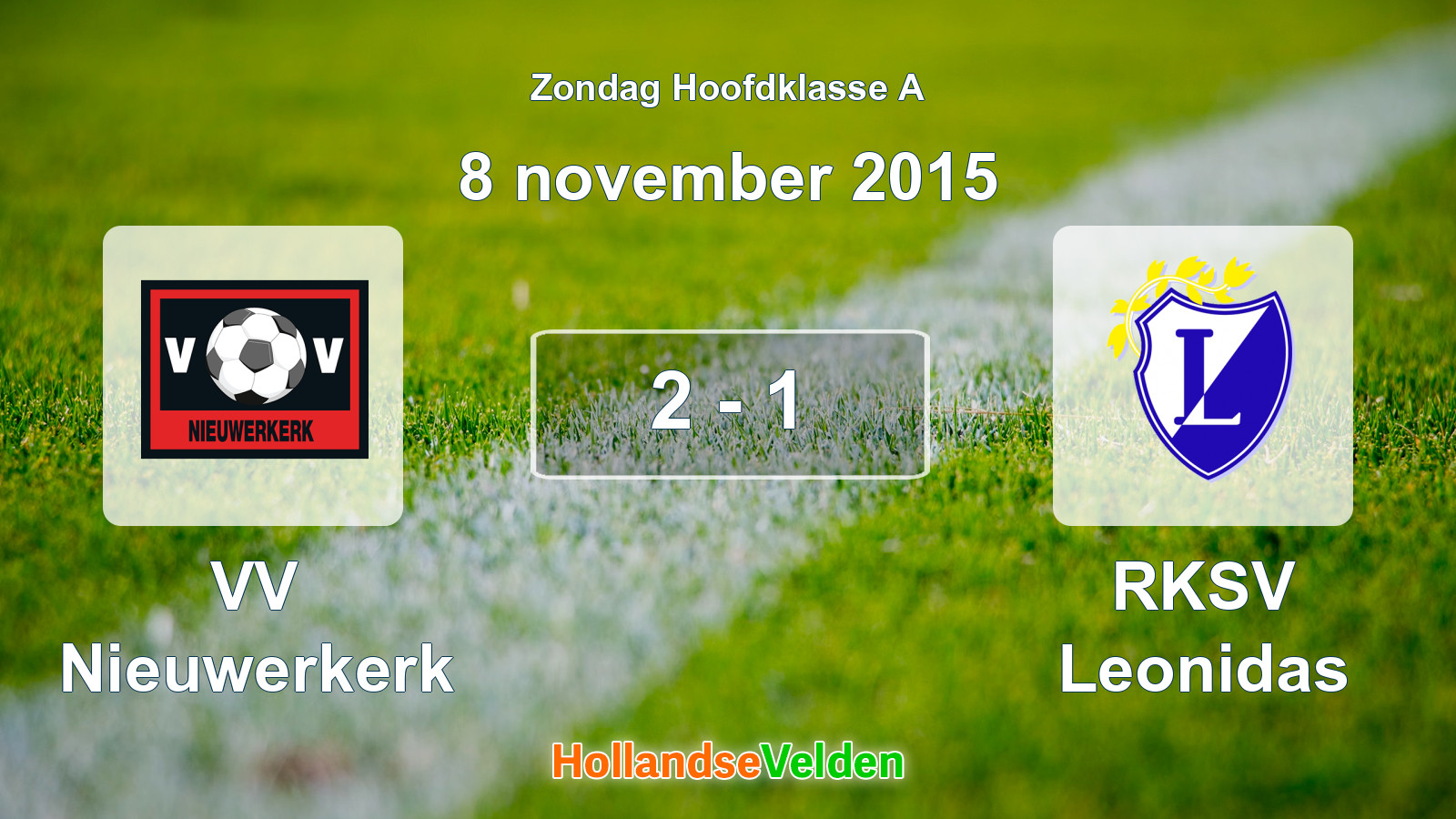 Gespeelde wedstrijd: VV Nieuwerkerk - RKSV Leonidas 2 - 1 (8 november 2015)