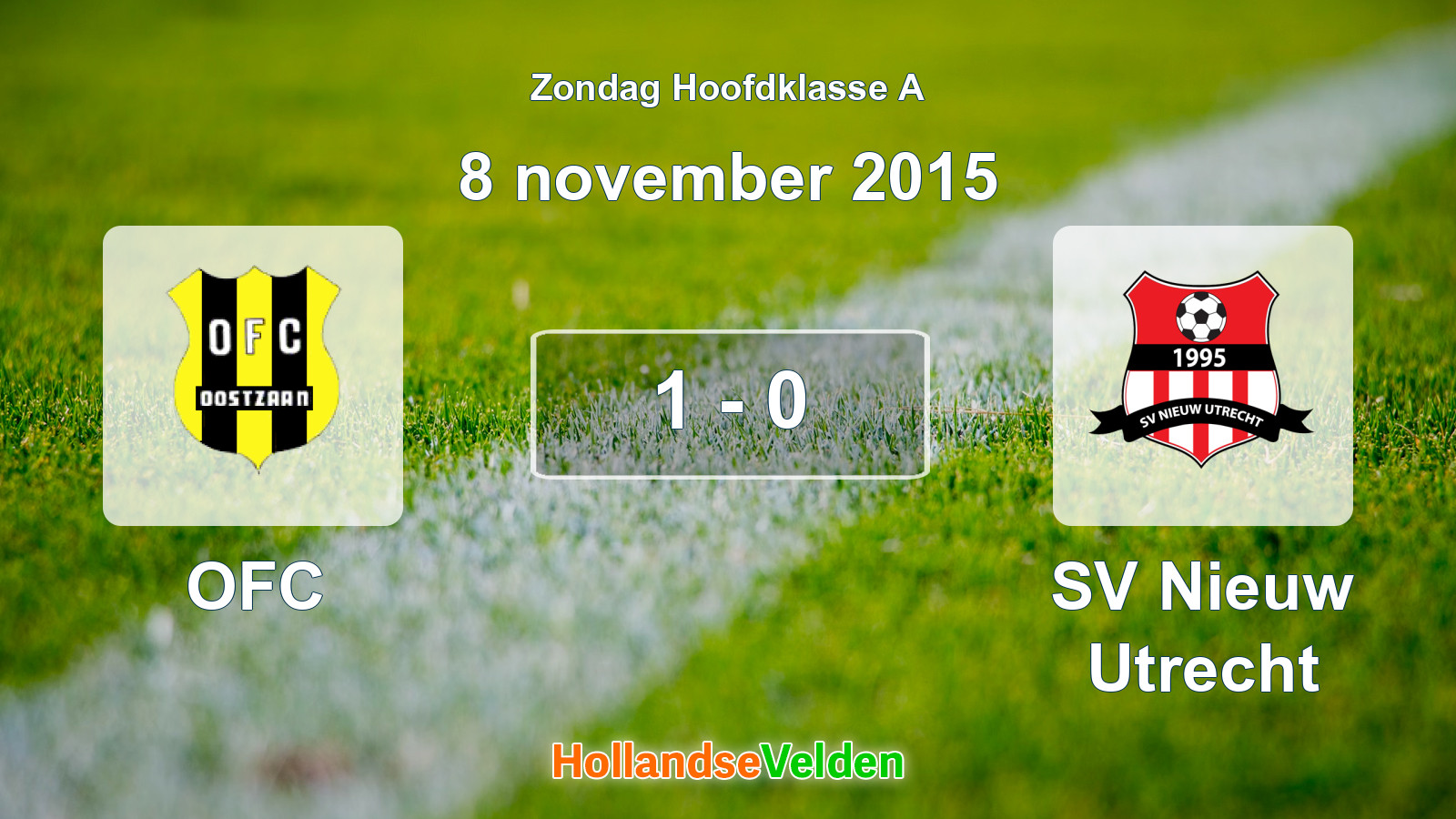 Gespeelde wedstrijd: OFC - SV Nieuw Utrecht 1 - 0 (8 november 2015)