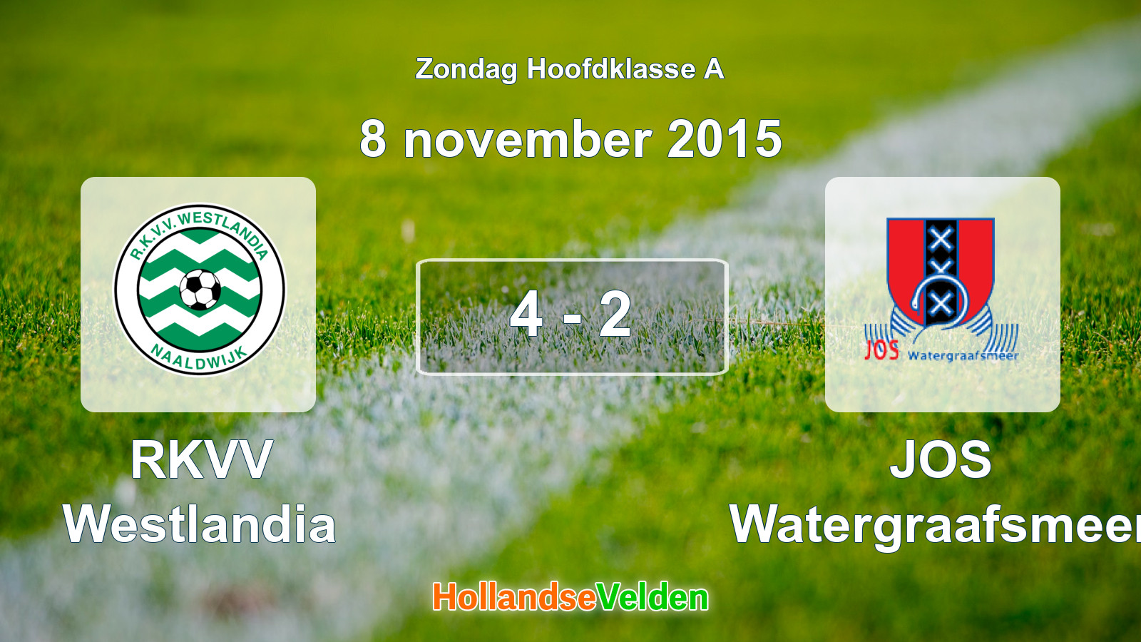Gespeelde wedstrijd: RKVV Westlandia - JOS Watergraafsmeer 4 - 2 (8 november 2015)