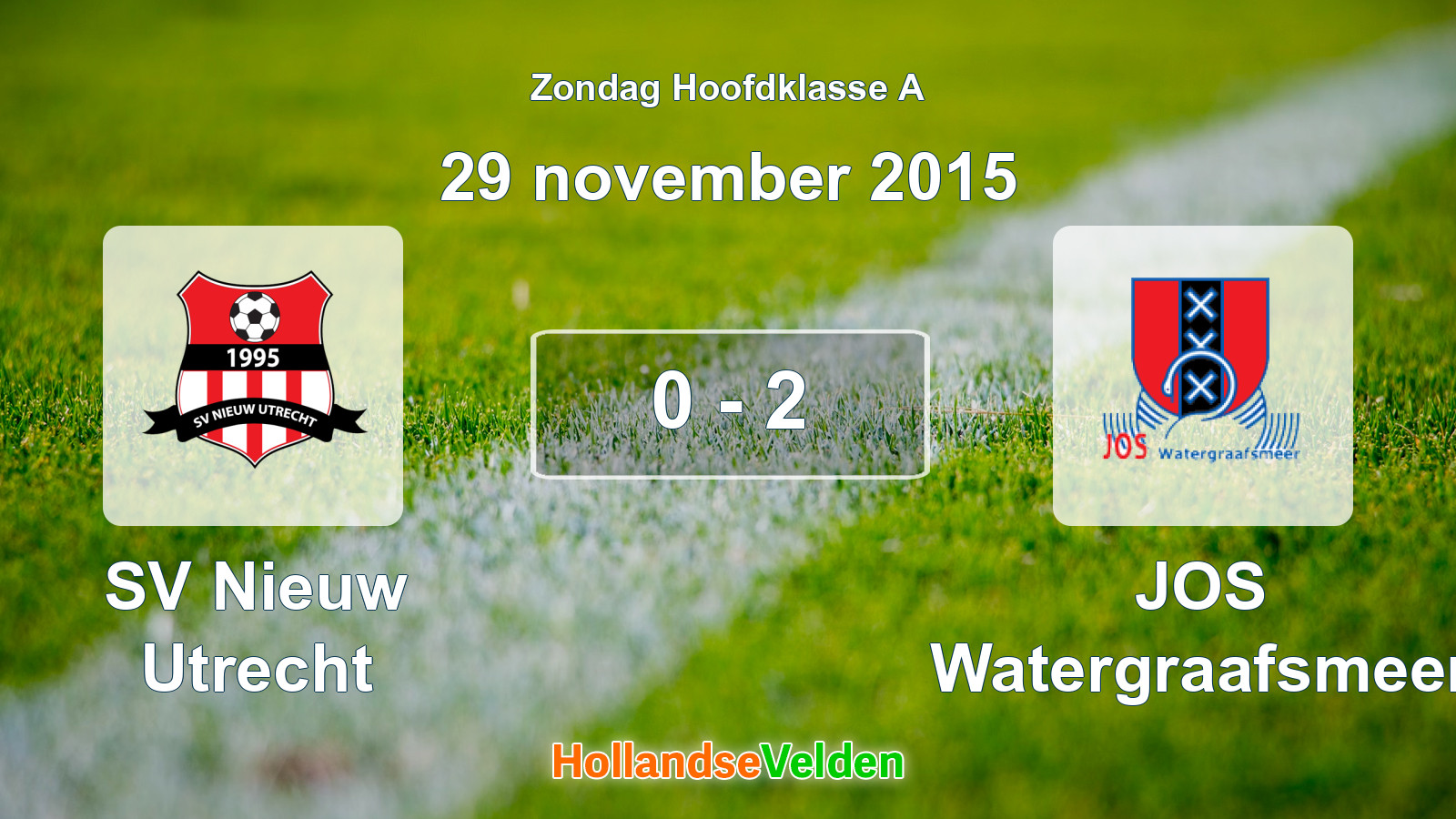 Gespeelde wedstrijd: SV Nieuw Utrecht - JOS Watergraafsmeer 0 - 2 (29 november 2015)