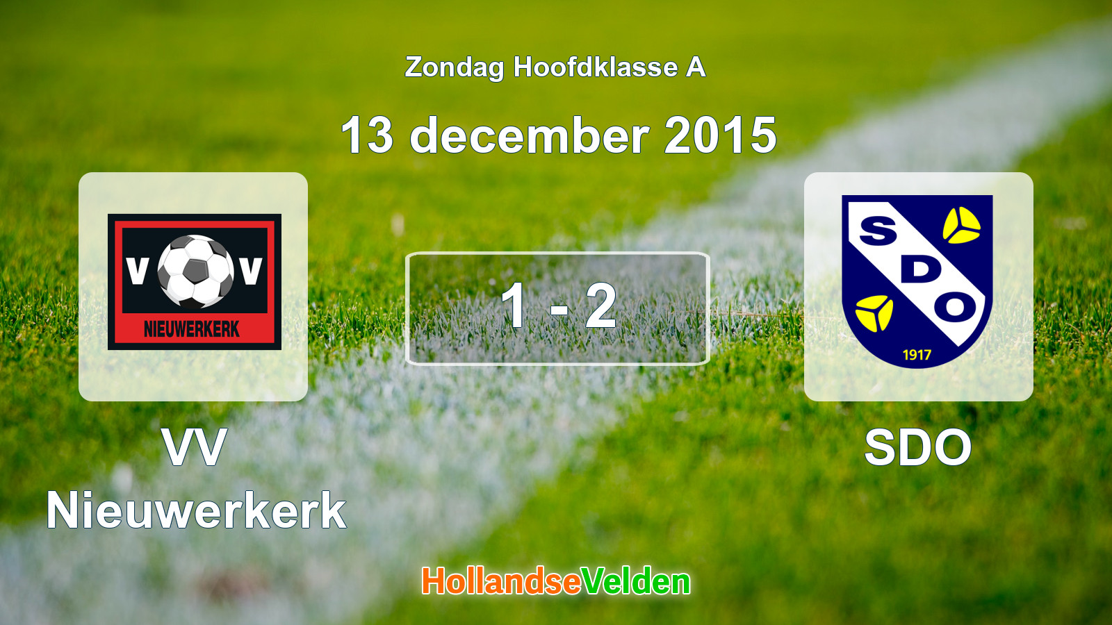 Gespeelde wedstrijd: VV Nieuwerkerk - SDO 1 - 2 (13 december 2015)
