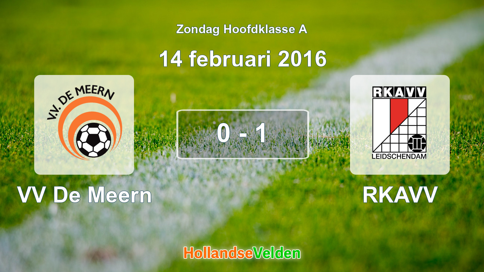 Gespeelde wedstrijd: VV De Meern - RKAVV 0 - 1 (14 februari 2016)